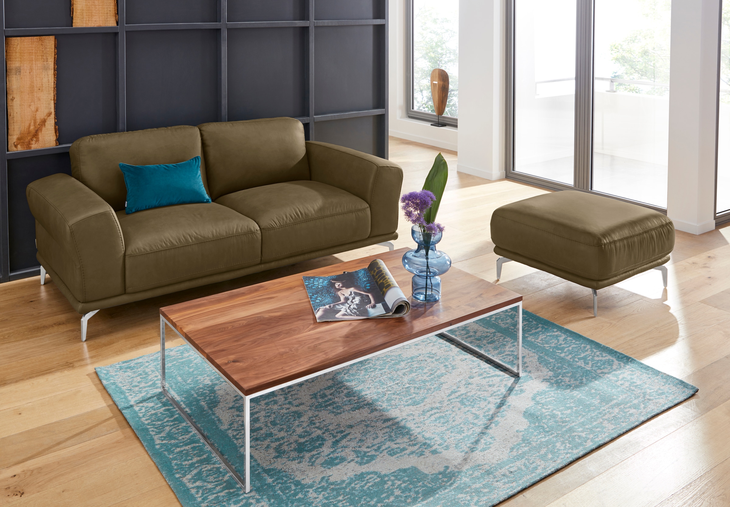 W.SCHILLIG 2-Sitzer »montanaa«, mit Metallfüßen in Chrom glänzend, Breite 192 cm