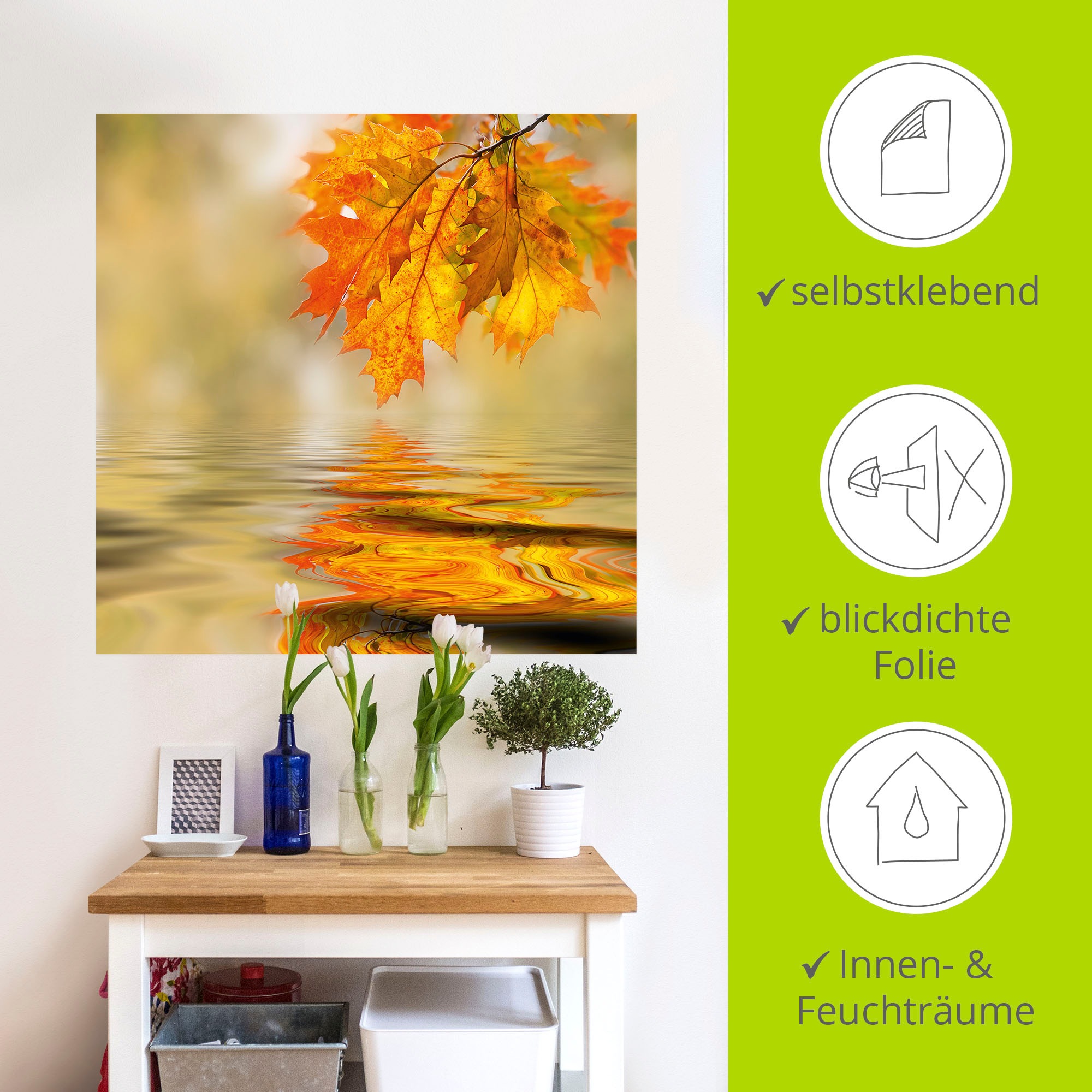 Artland Wandbild »Herbstblatt«, Blätter, (1 St.), als Alubild, Outdoorbild, Leinwandbild, Wandaufkleber, versch. Größen