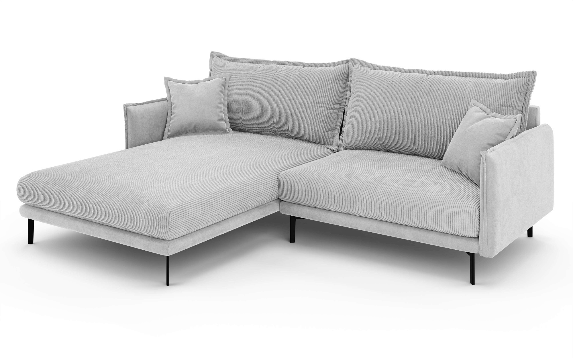 INOSIGN Ecksofa »ALEXANDRIA mit Recamiere rechts oder links bestellbar, moderne Bezüge«, L-Form mit Wellenunterfederung, Maße: B/H/T 246/86/190 cm