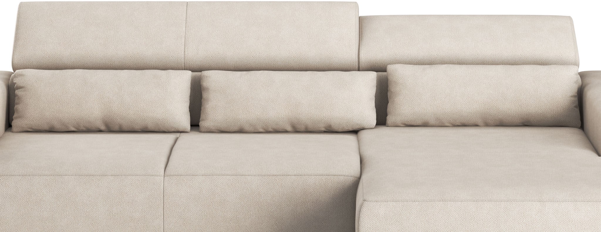 COTTA Ecksofa »Side L-Form, mit Kopfteilverstellung & 3 Nierenkissen«, optional motorische Sitztiefenverstellung
