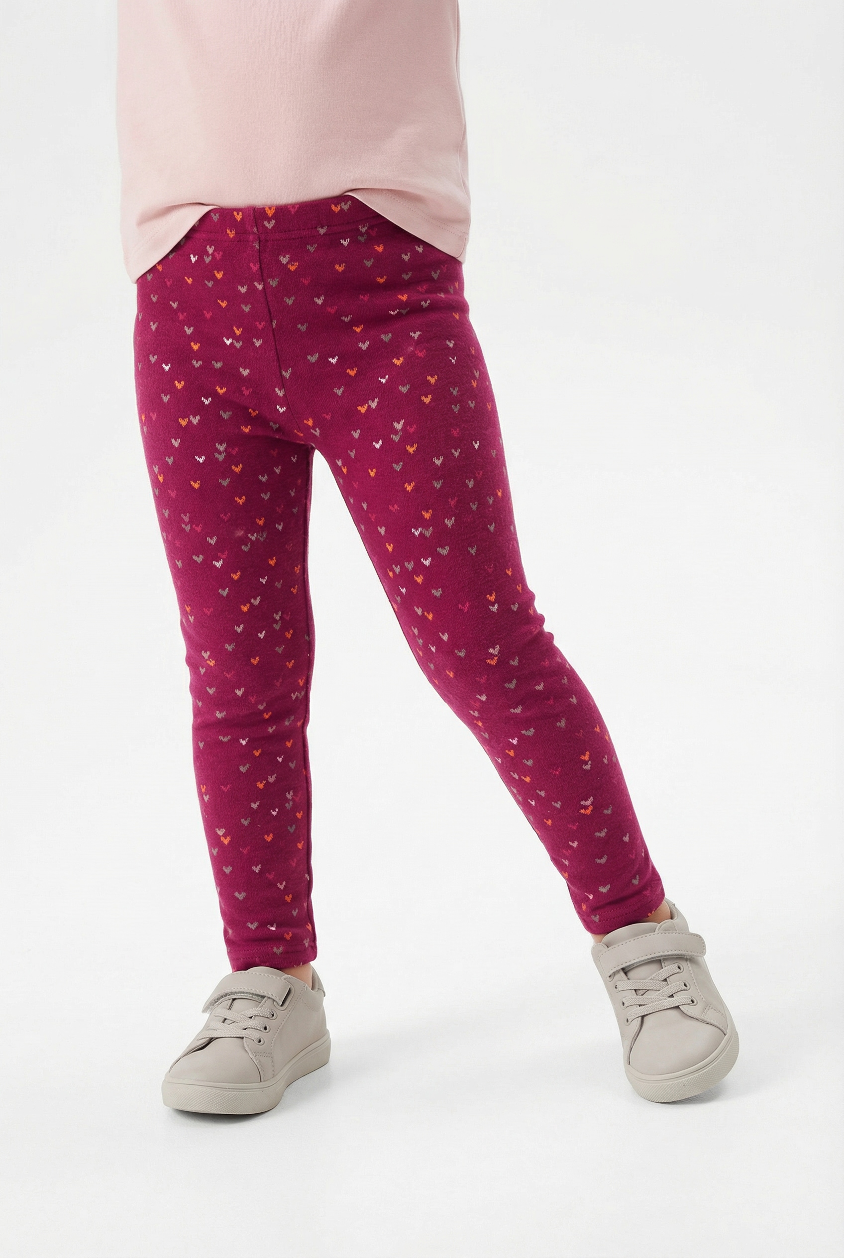 happy girls Strickleggings  im süßen Herzchen-Allover