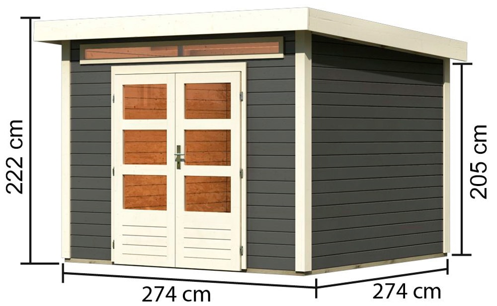 Karibu Gartenhaus »"Ammersee 4" rundum terragrau«, aus hochwertiger nordischer Fichte