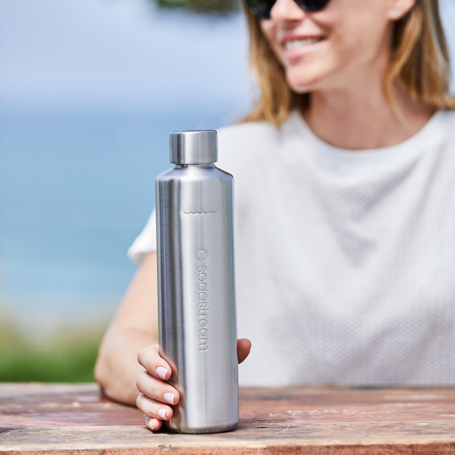 SodaStream Wassersprudler Flasche »Metallflasche DUO Thermic, 0,8 l«, (1 tlg.), Kapazität von 680 ml bis zur Fülllinie