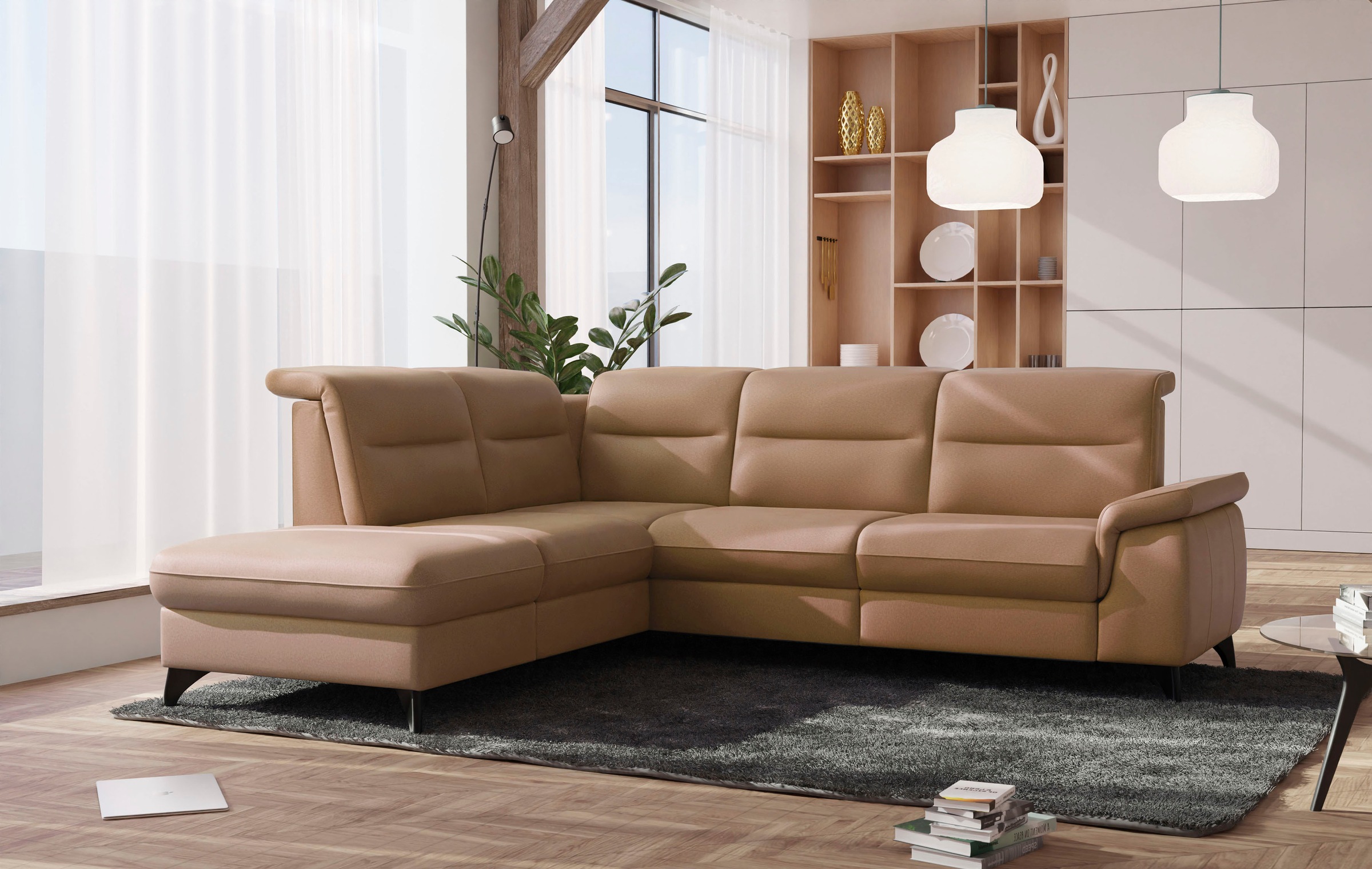 sit&more Ecksofa »Astoria L-Form« wahlweise mit motorischer Relaxfunktion