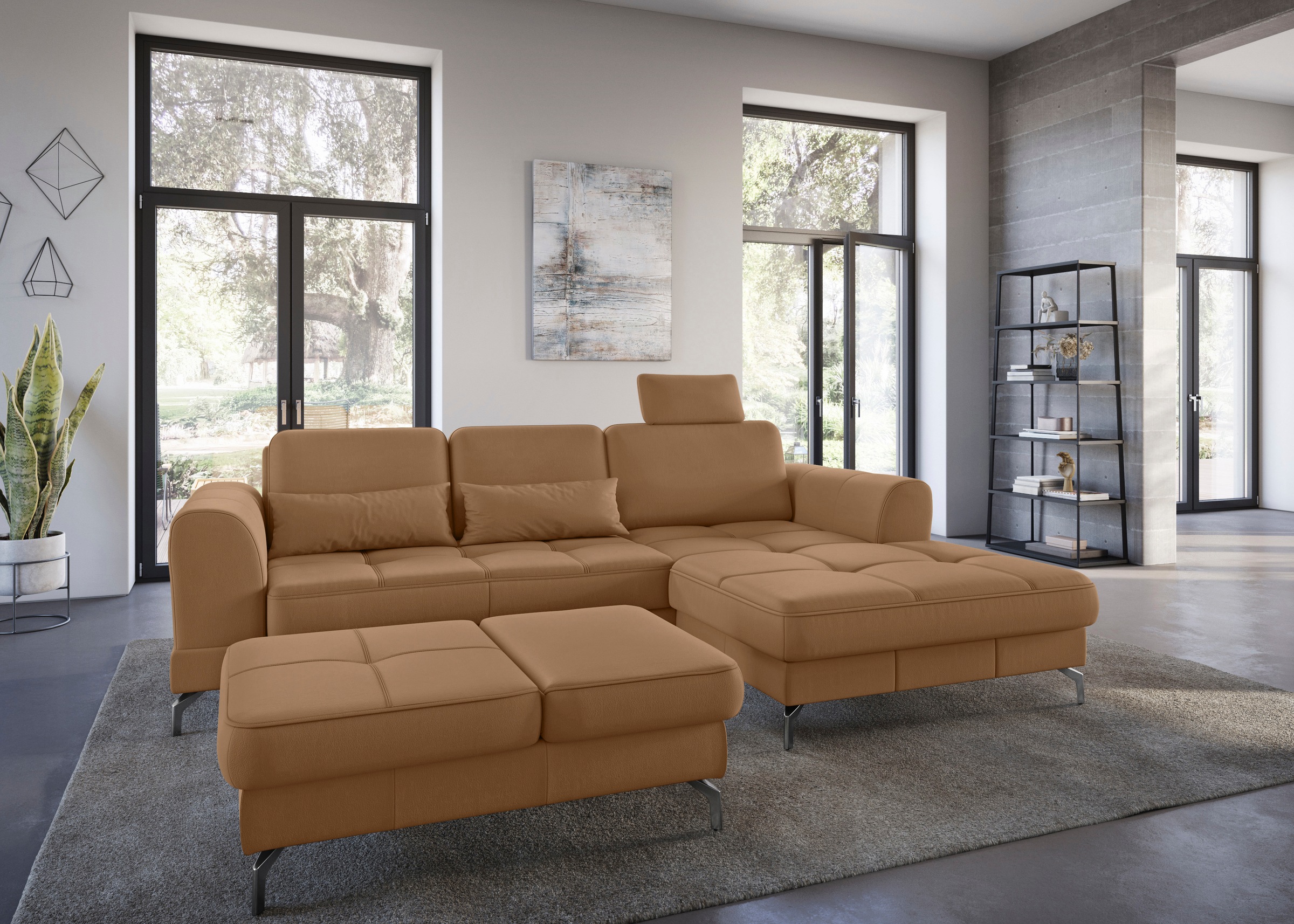 sit&more Hocker »Bendigo«, mit Klappfunktion, Bodenfreiheit 12 cm, wahlweise in 2 Fußfarben