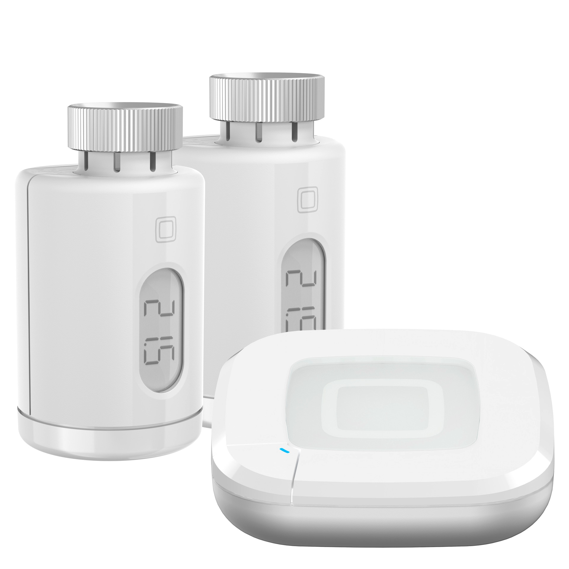 HOMEMATIC IP Heizkörperthermostat »Starter Set Heizen-pure« Set, 2x Heizkörperthermostat - pure, 1, Access Point 2 Weiß Montage ohne Eingriff in...