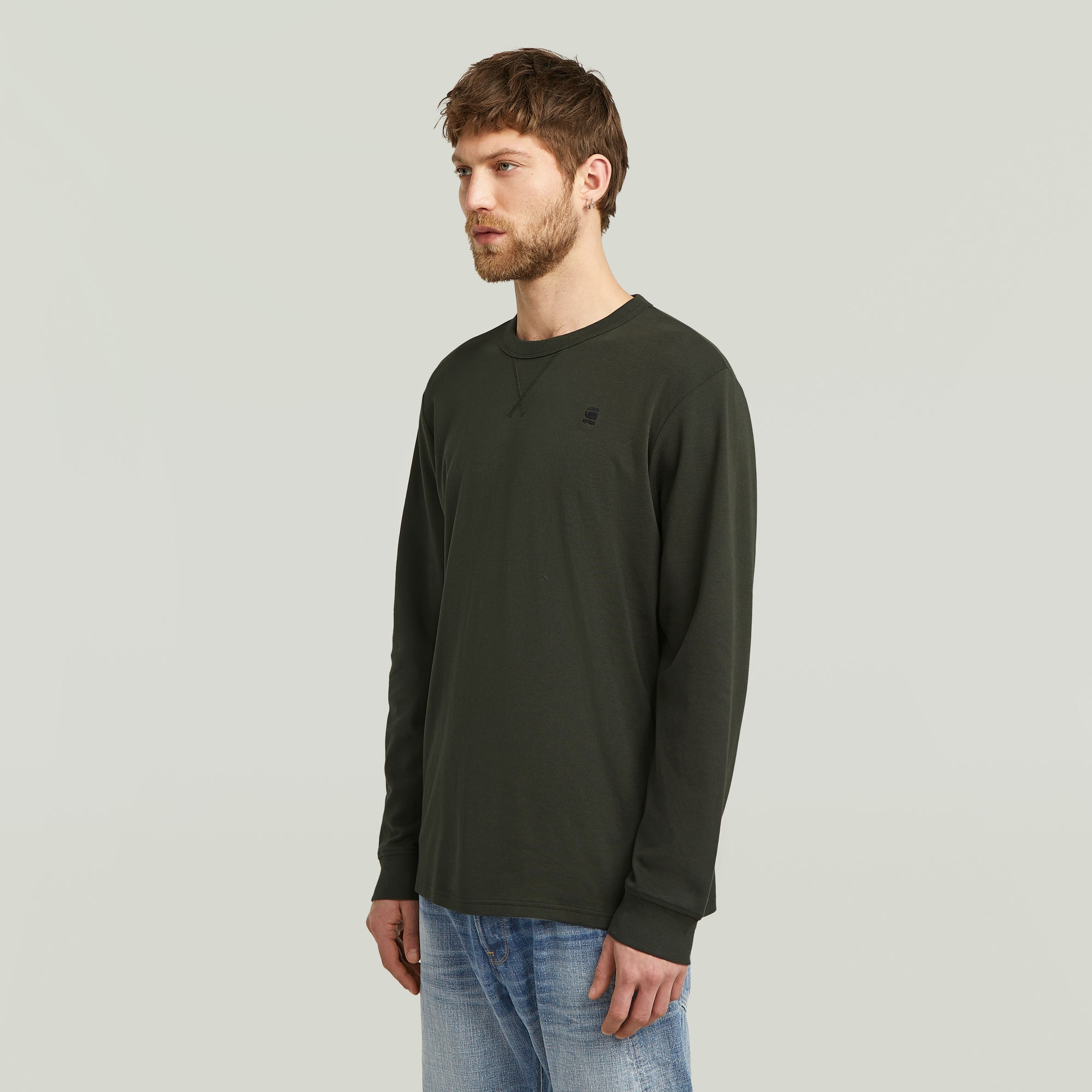 G-STAR Longsleeve »Nifous R« mit geripptem Einsatz vorne