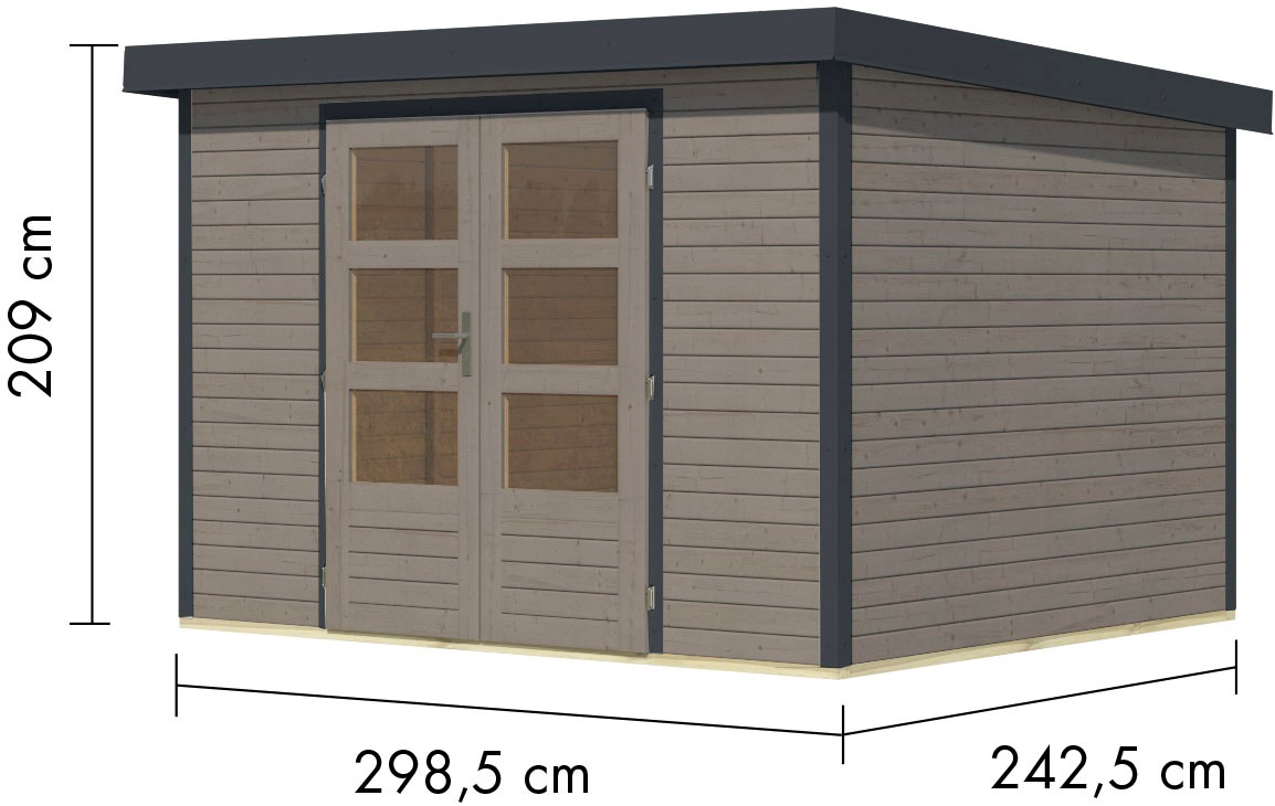 Karibu Gartenhaus »Jupiter 5 D«, in verschiedenen Farben