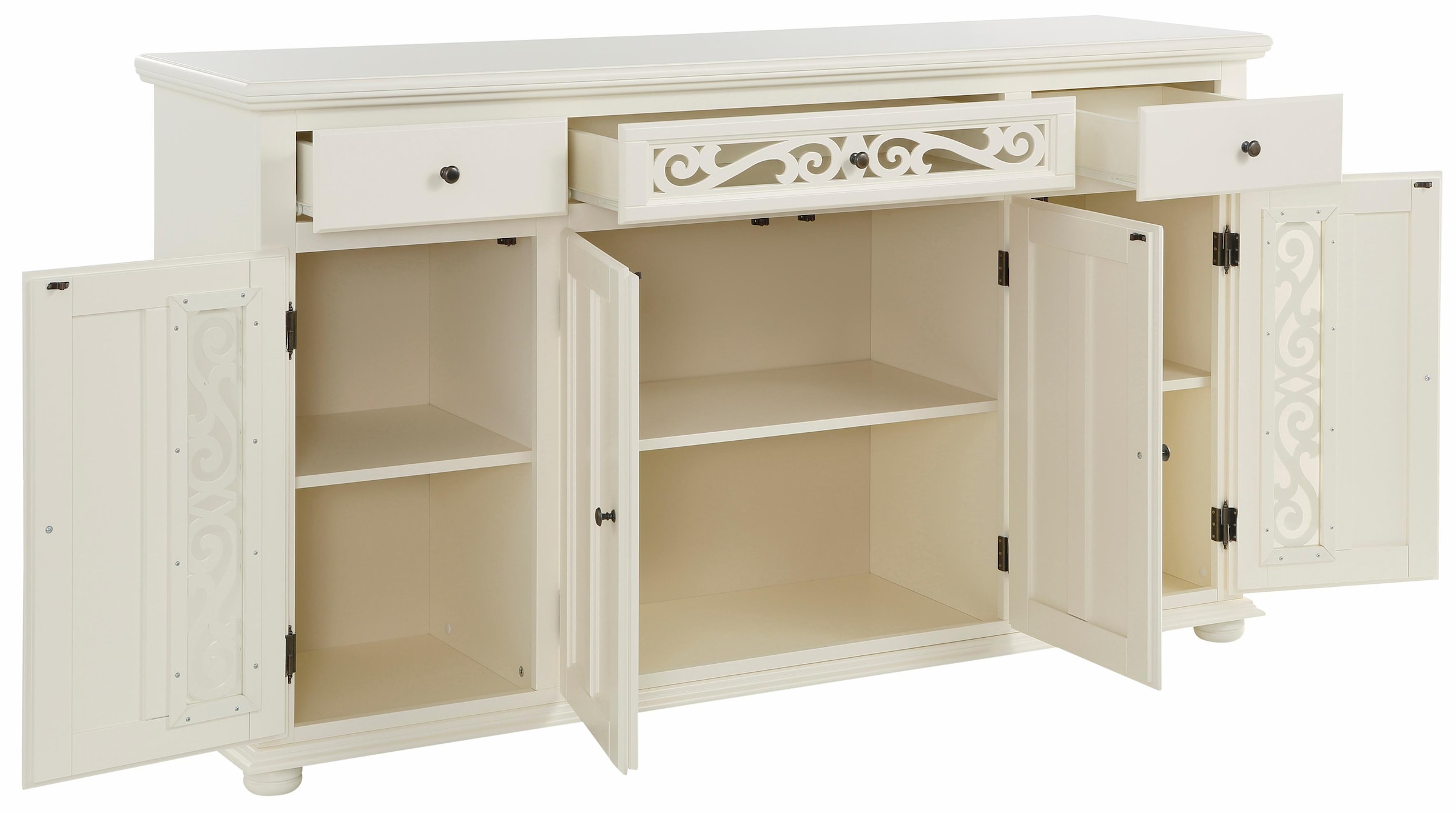 Home affaire Sideboard »Arabeske«, Kommode mit dekorativen Fräsungen, Breite 171cm