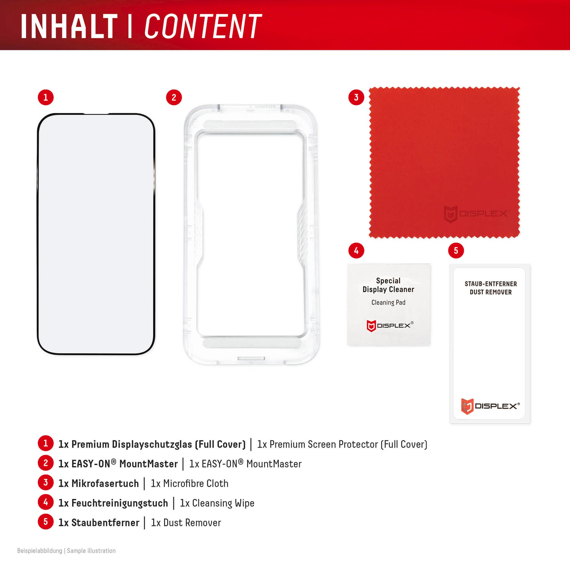 Displex Displayschutzglas »Premium Glass Screen Protector mit EASY-ON MountMaster« für Apple iPhone 16e;Apple iPhone 17e Displayschutzfolie, Schutzfolie, Bildschirmschutz, kratz- & stoßfest