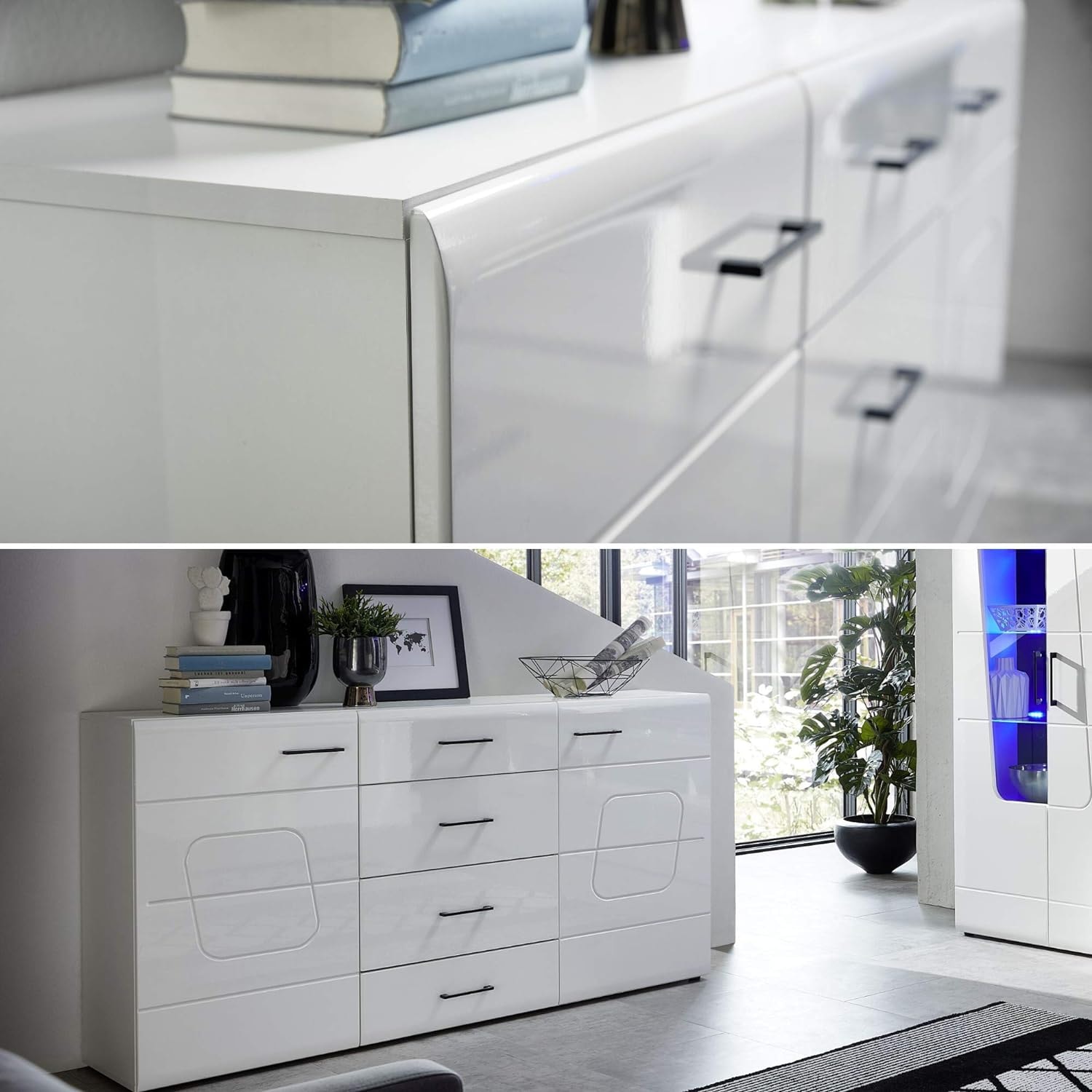 Innostyle Sideboard »SPIRIT PLUS«, (3 St.), weiß hochglanz MDF