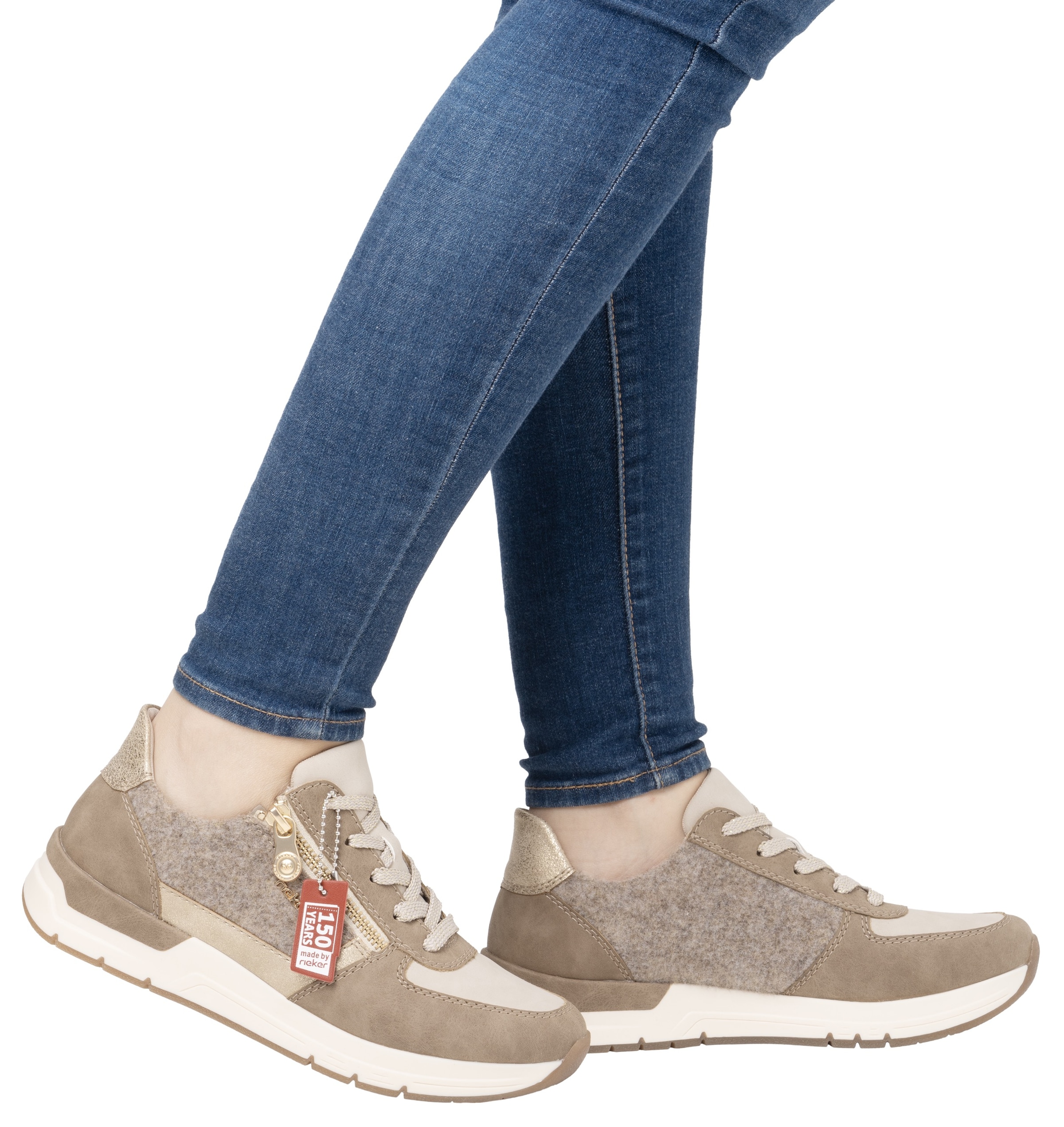 Rieker Sneaker, Freizeitschuh, Schnürschuh, Halbschuh mit modischen Akzenten