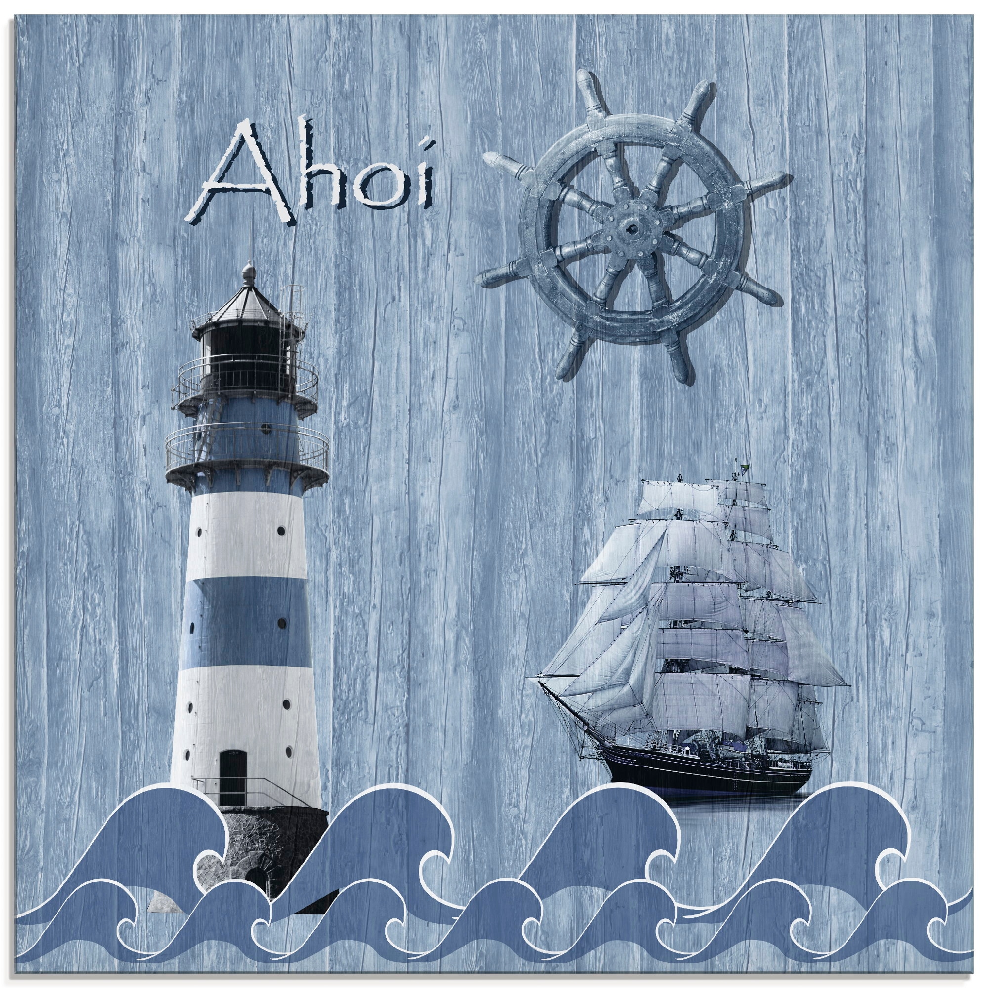 Artland Glasbild »Ahoi im maritimen Blau« Küste 1 Stk. tlg. in verschiedene günstig online kaufen
