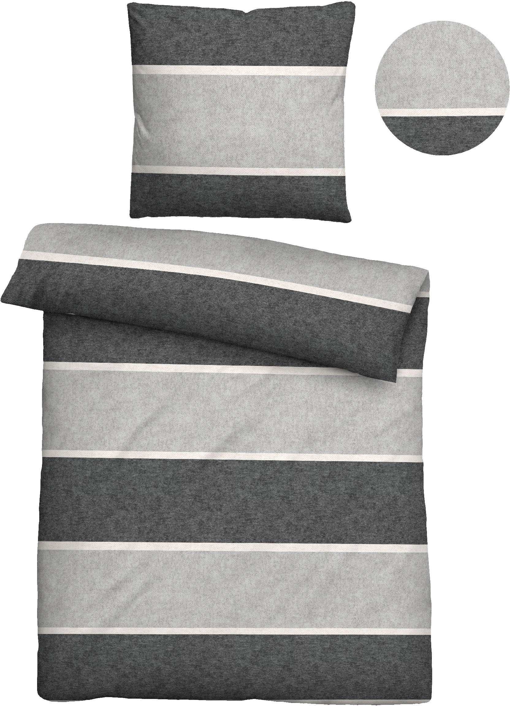 Biberna Bettwäsche »Jonas«, kuschelig warm, weich, pflegeleicht, 100% Baumwolle, made in Germany