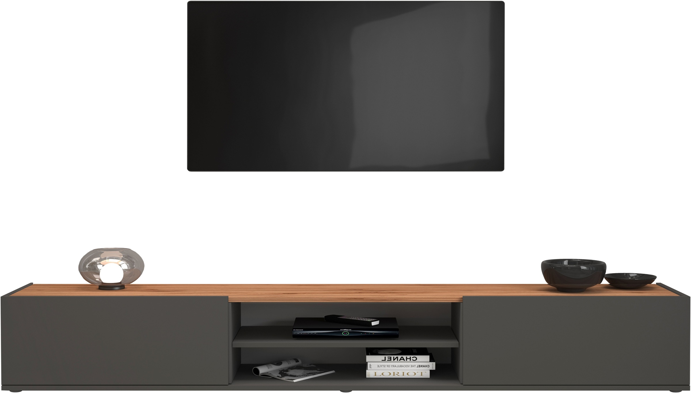 INOSIGN Lowboard »Garda,Lowboard,TV-Kommode,TV-Möbel,TV-Bank«, stehend und hängend mit 2 Klappen, 1 Einlegeboden, Breite 210 cm