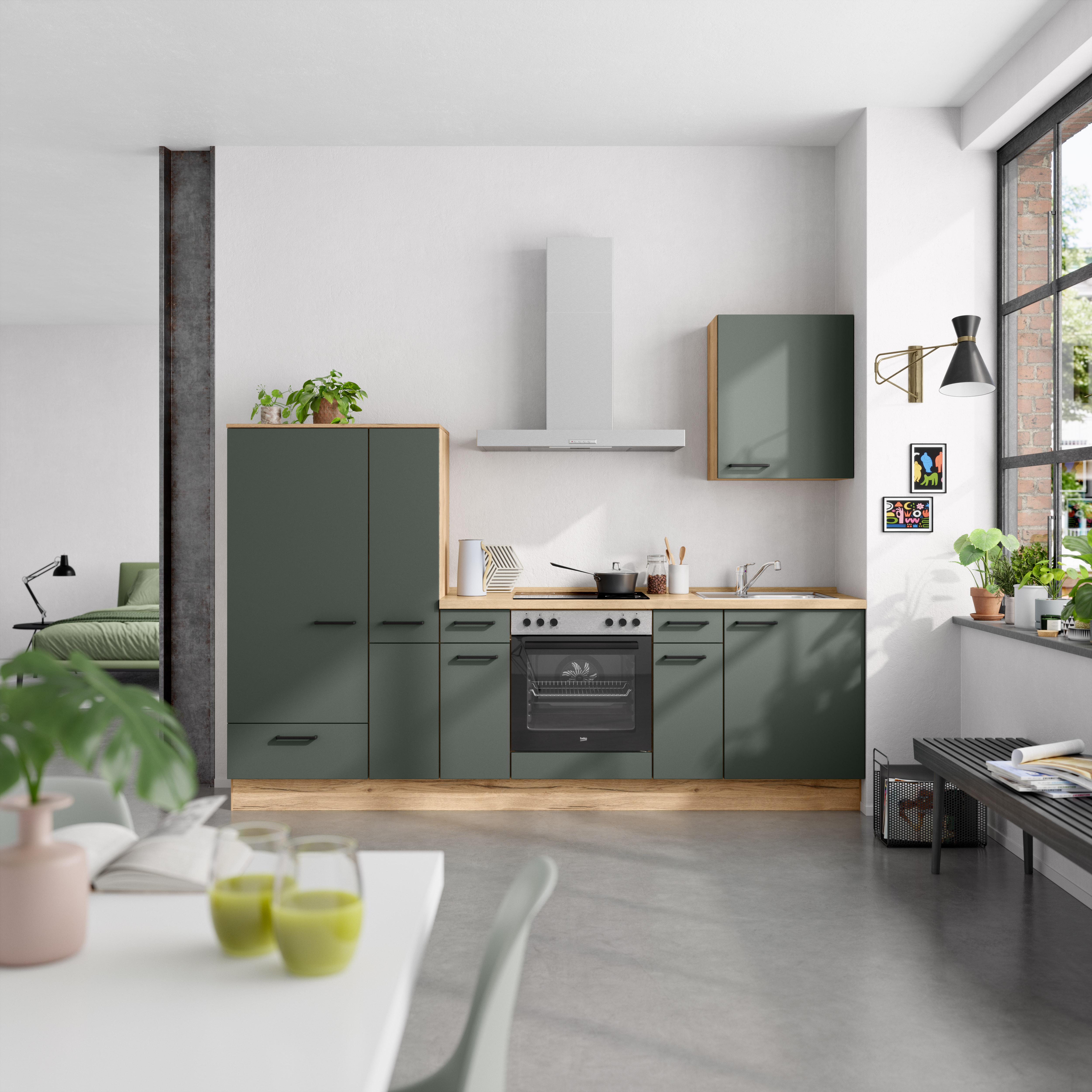 nobilia® Küchenzeile »"Easytouch I"« vormontiert, Ausrichtung wählbar, Brei günstig online kaufen