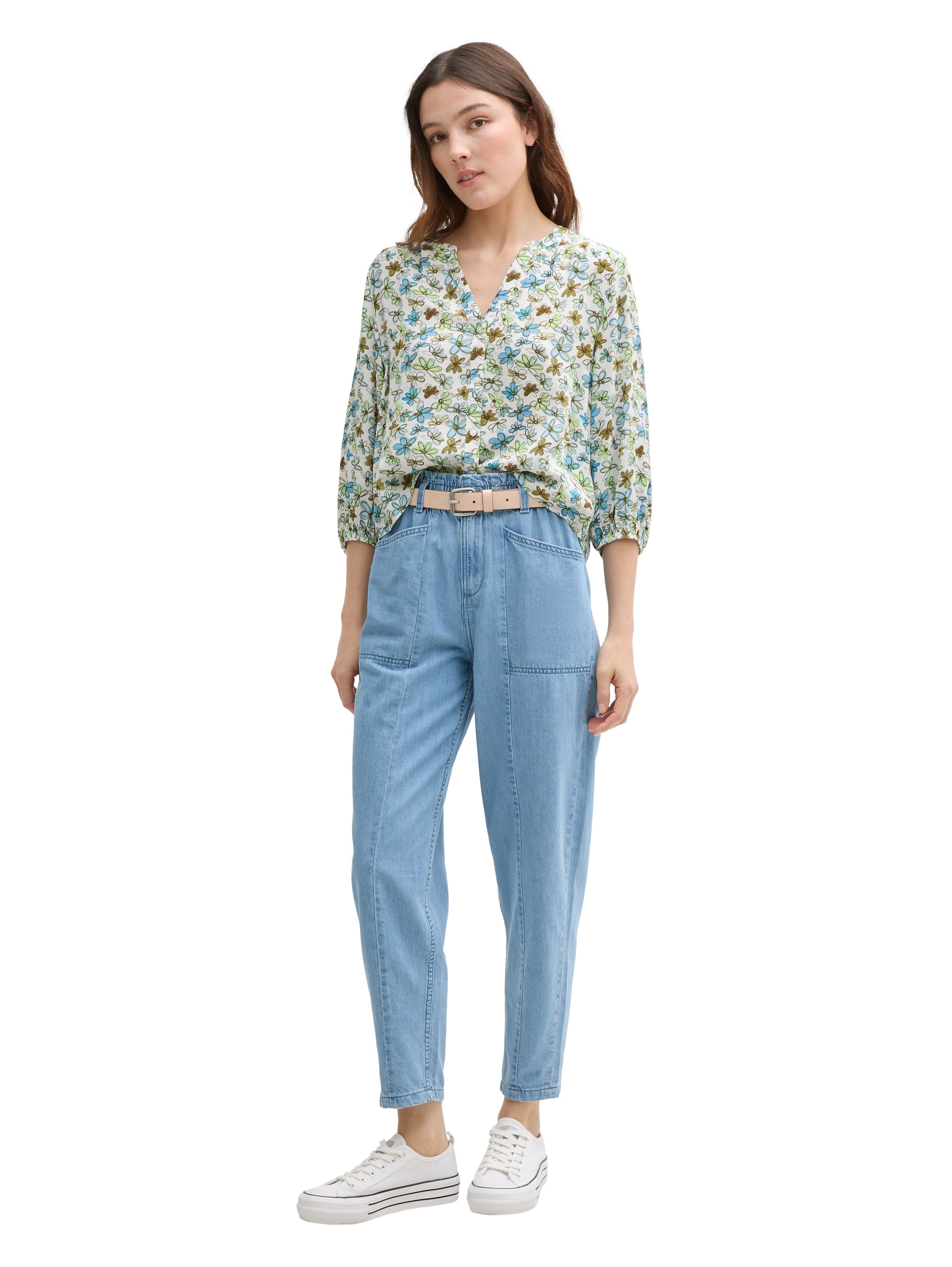 TOM TAILOR Denim Klassische Bluse, mit All-Over Print
