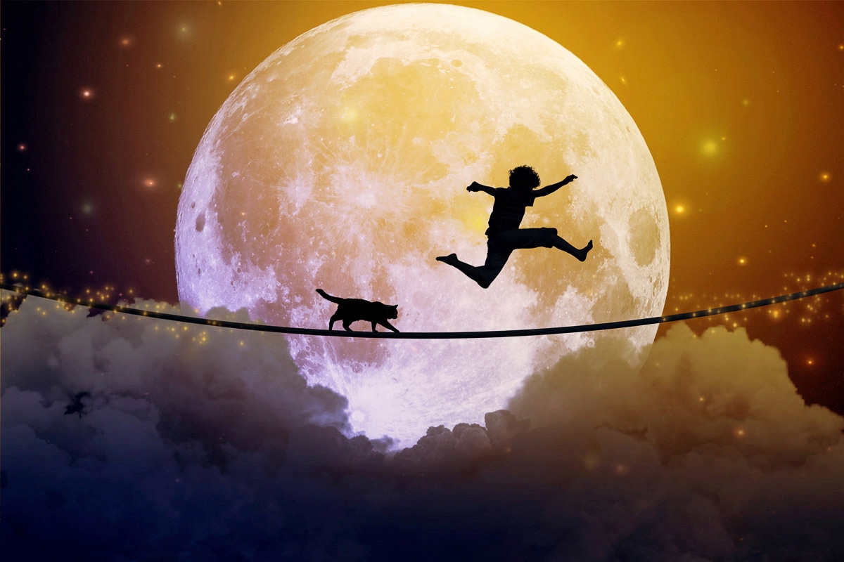 Papermoon Fototapete »VOLLMOND-MOND WOLKEN STERNE HIMMEL NATUR SURREAL DEKO günstig online kaufen