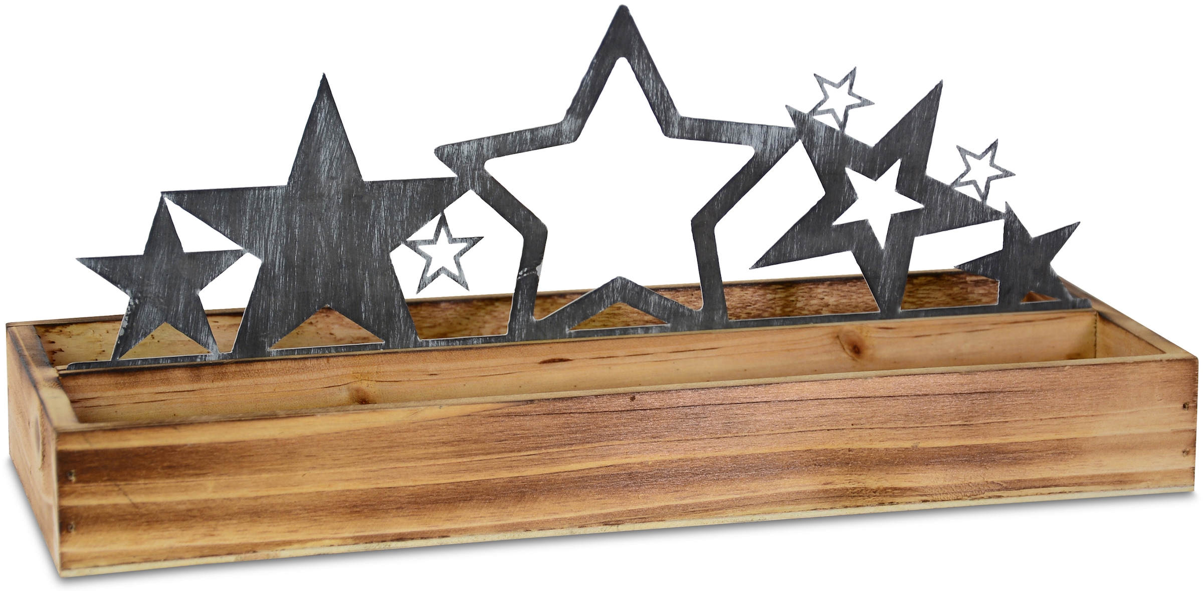 Rechnung mit Metall Holz- RIFFELMACHER Tablett Tablett Weihnachtsdeko«, Sternensilhouette, bestellen auf Advent-Tablett & »Sternensilhouette, WEINBERGER