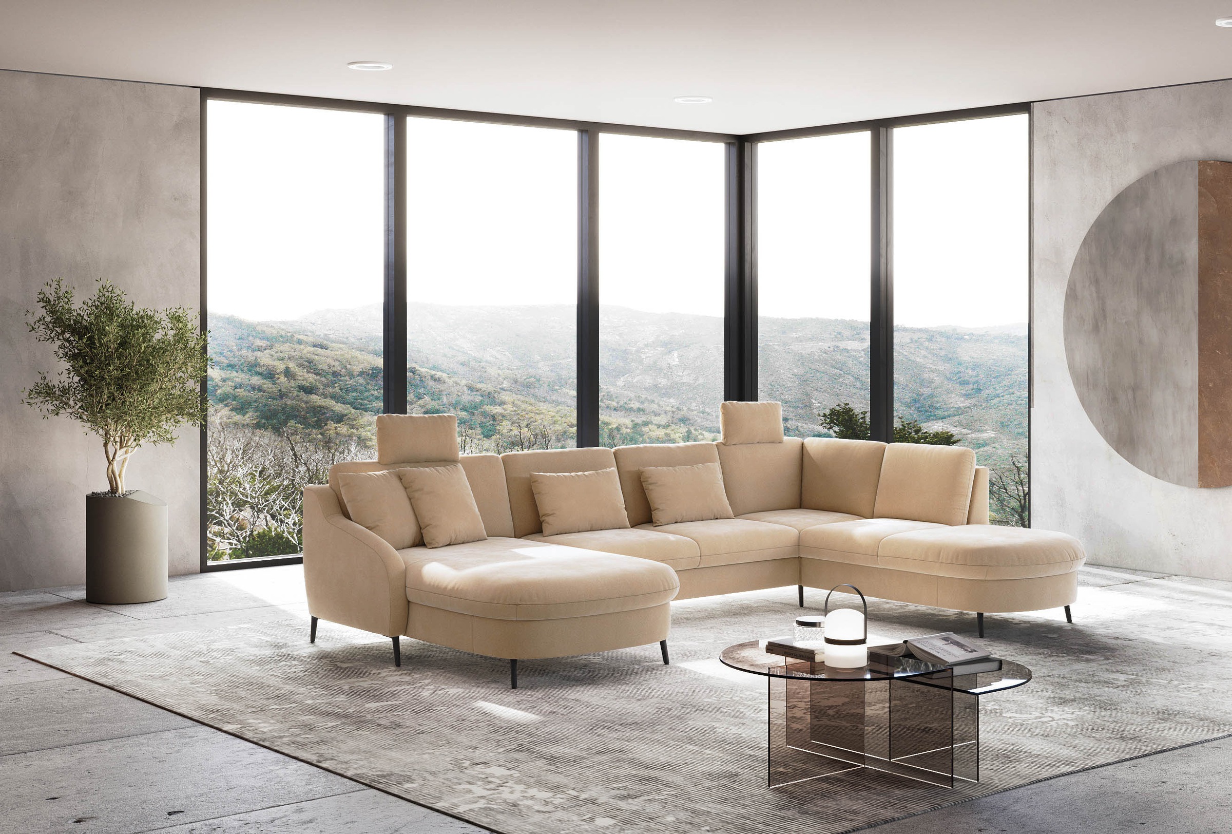 sit&more Wohnlandschaft »Soul U-Form«, wahlweise mit Bettfunktion und Bettkasten oder Schubkasten