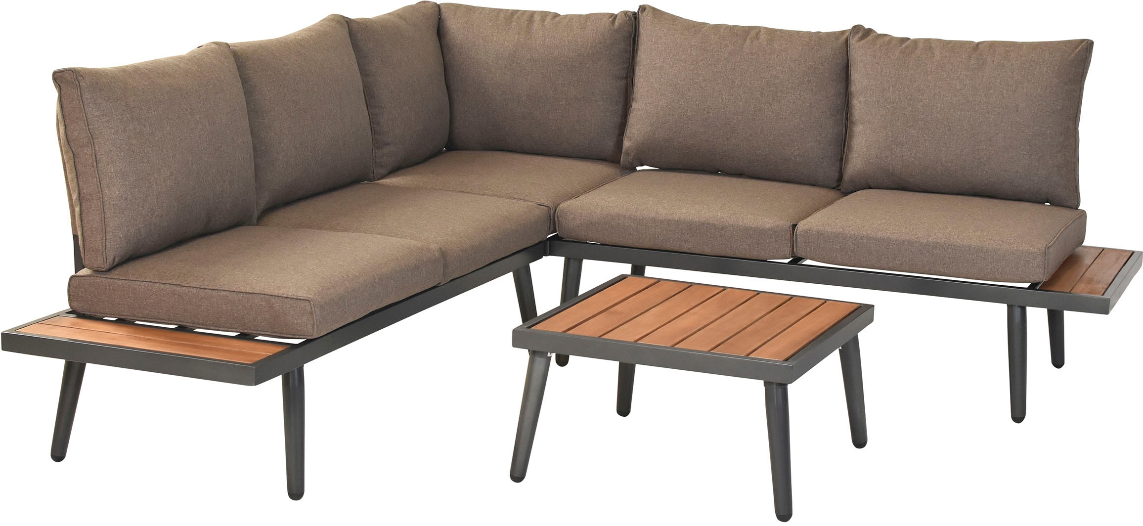 MERXX Gartenlounge-Set »»Korfu««, (Set, 13 tlg., mit seitlicher Ablagefläche aus Kunststoff...