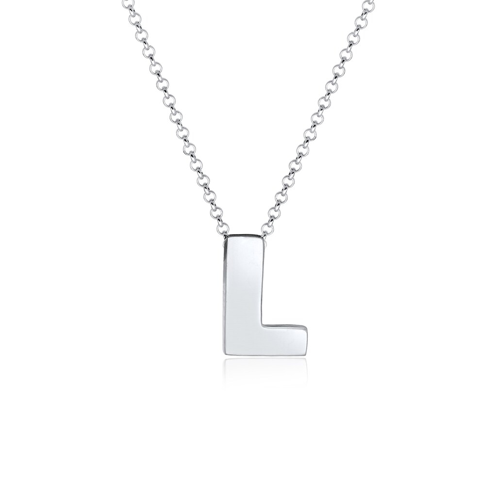 Elli Kette mit Anhänger »Buchstabe L Initialen Trend Minimal 925 Silber«