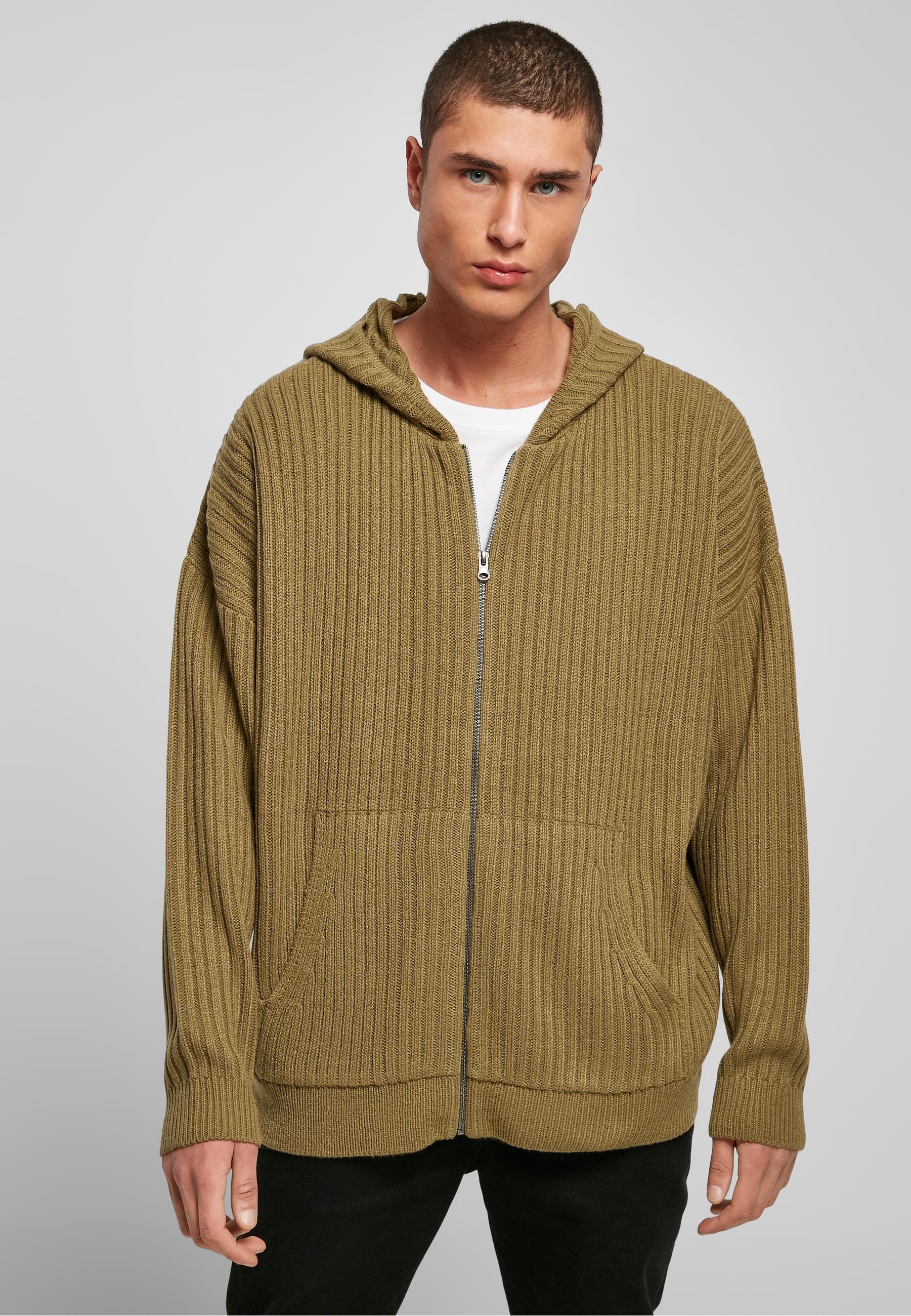 URBAN CLASSICS Kapuzensweatshirt »Urban Classics Herren Knitted Zip Hoody«, 1 Stk.
