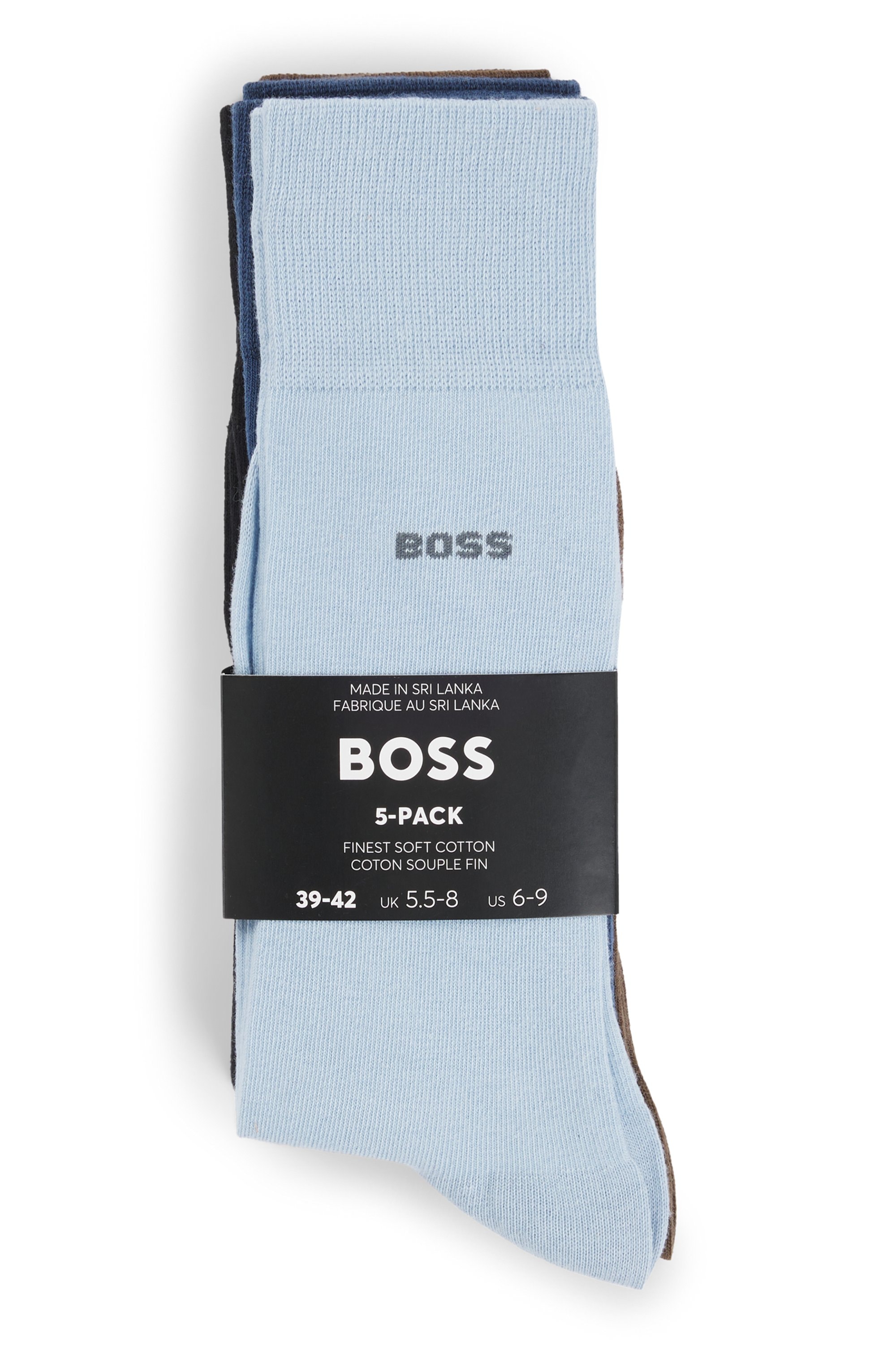 BOSS Businesssocken »5P RS Uni Col CC«, (Packung, 5 Paar, 5er), mit BOSS Schriftzug