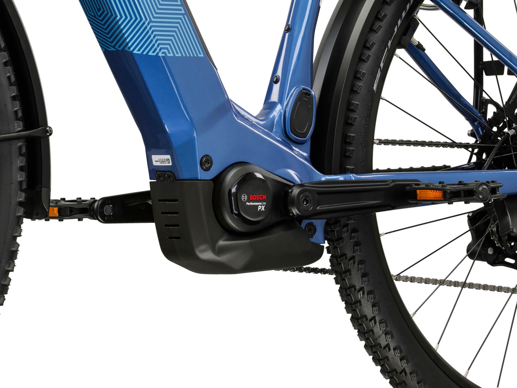 Kross »Influx Hybrid SUV 2.0 16,7Ah / 600 Wh 29 Zoll blau 9 Gänge 2026« 9 Gang Shimano CUES U4000 Schaltwerk Kettenschaltung Mittelmotor 250 W BOSCH PERFORMANCE LINE PX Mittelmotor