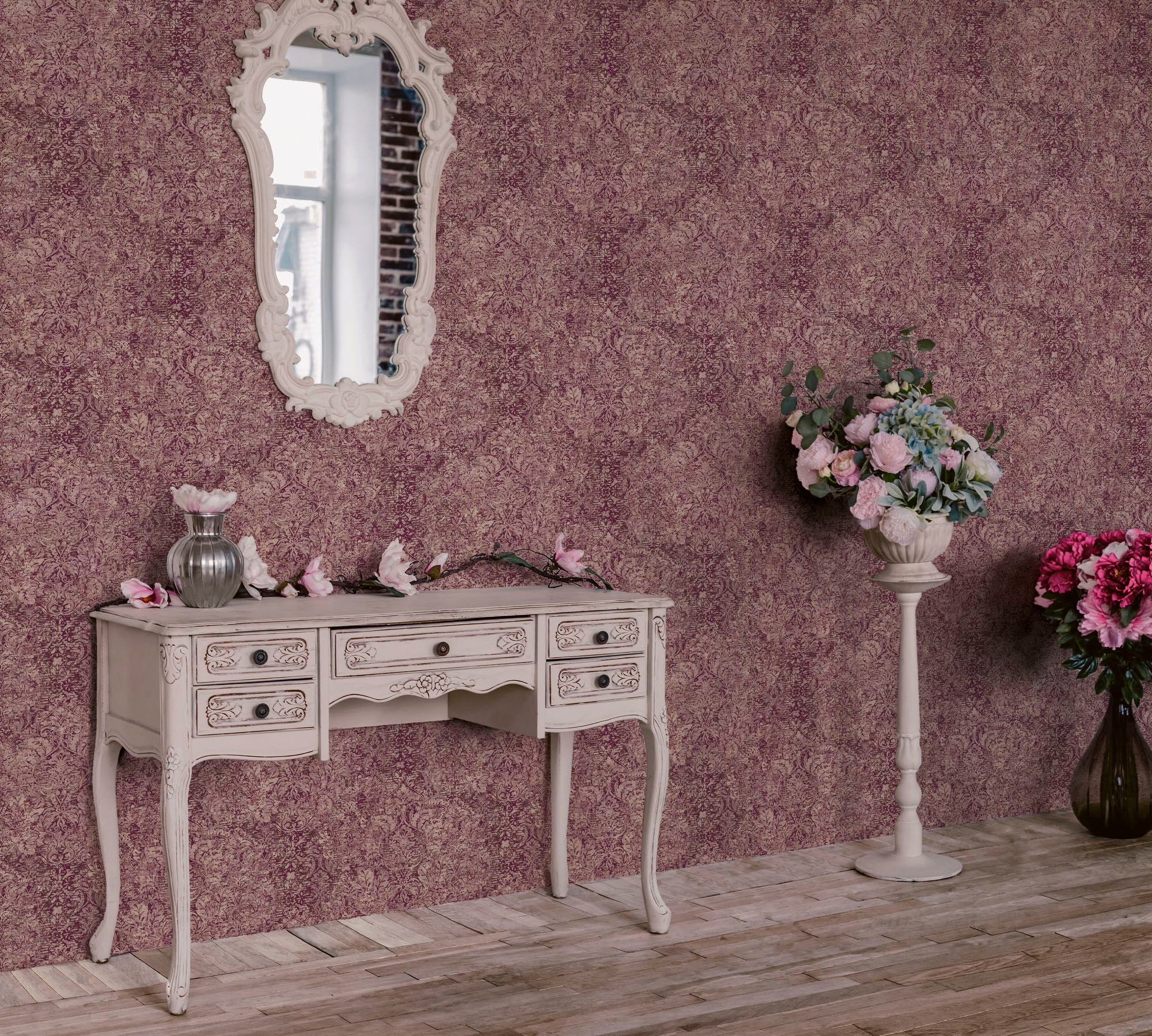 living walls Vliestapete »Mata Hari«, Barock-ornamental-Glitzermuster, Vintagetapete Tapete Barock Tapeten Wohnzimmer Schlafzimmer Küche Flur