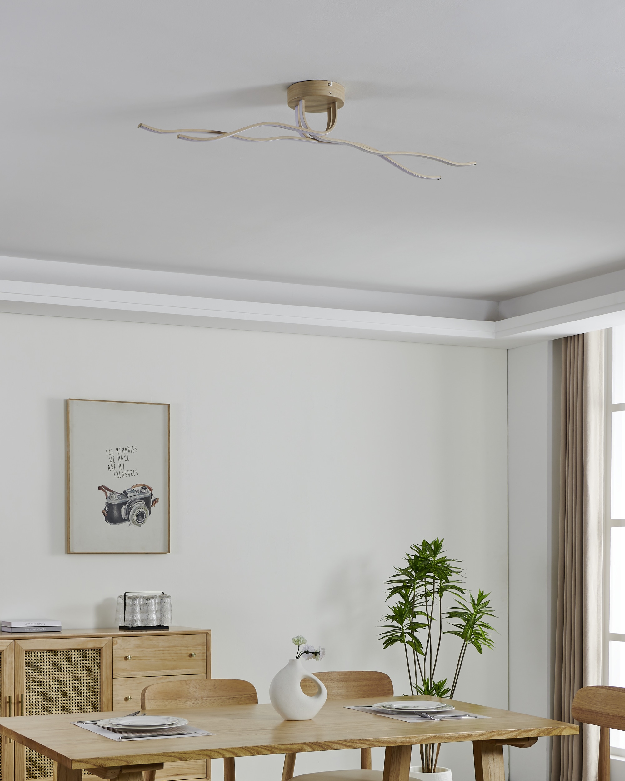 EGLO Deckenleuchte »RONCADE 2 Wand- / Deckenlampe - Stahl, Alu - LED - 37W - IP20« LED-Modul 1 Stk. Warmweiß Wohzimmerlampe, Esszimmerlampe, Flur, Schlafzimmer, L110xB16xH18,5 cm