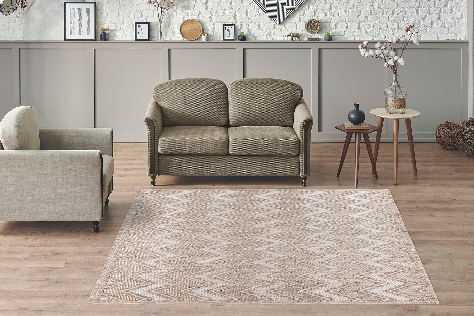 Kayoom Teppich »Sarai 225«, rechteckig, 6 mm Höhe, Flachgewebe