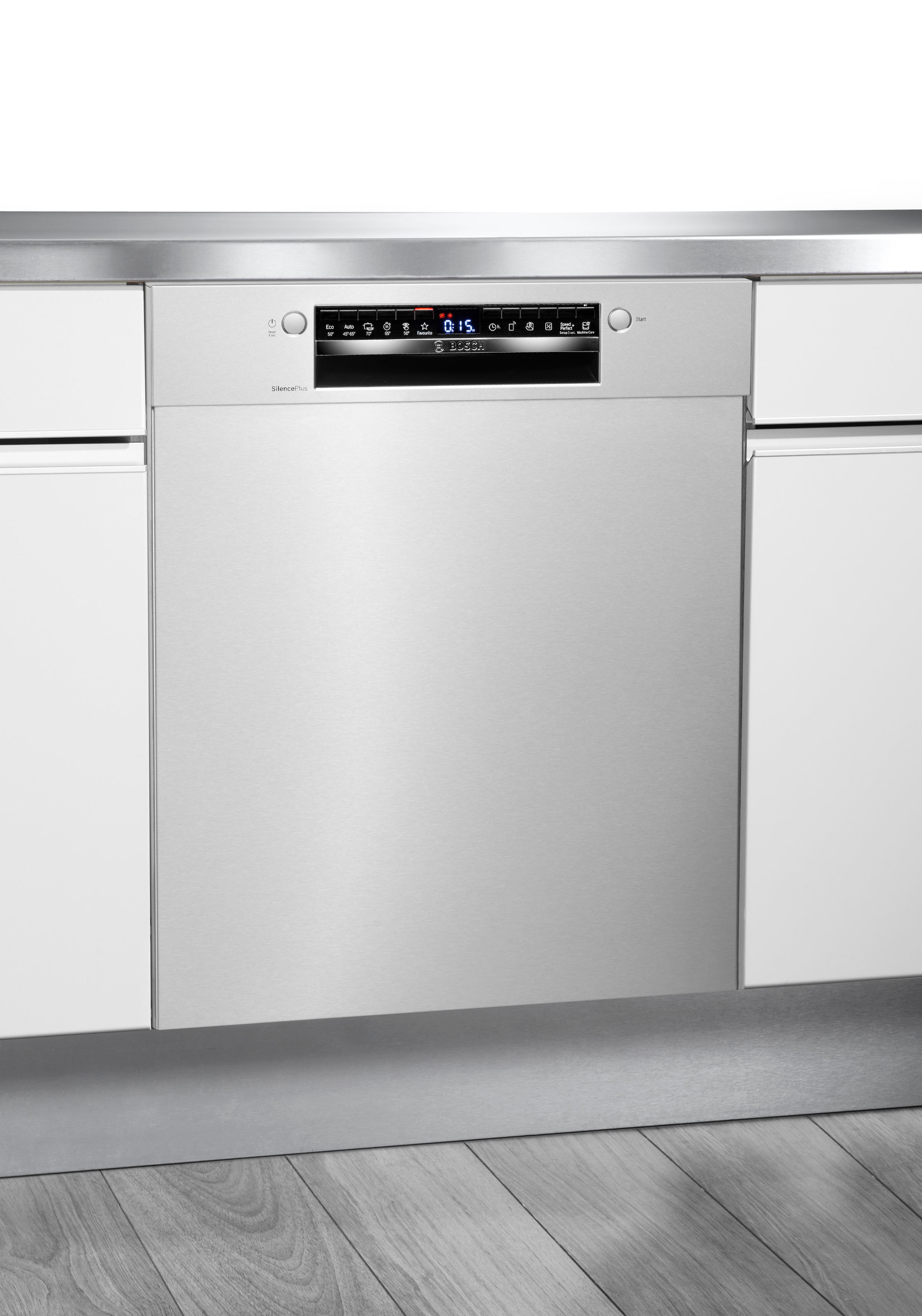 BOSCH Unterbaugeschirrspüler »SMU4EVS10E« 13 Maßgedecke automatische Türöffnung für Trocknungseffizienz, flexible Körbe silberfarben Silence...