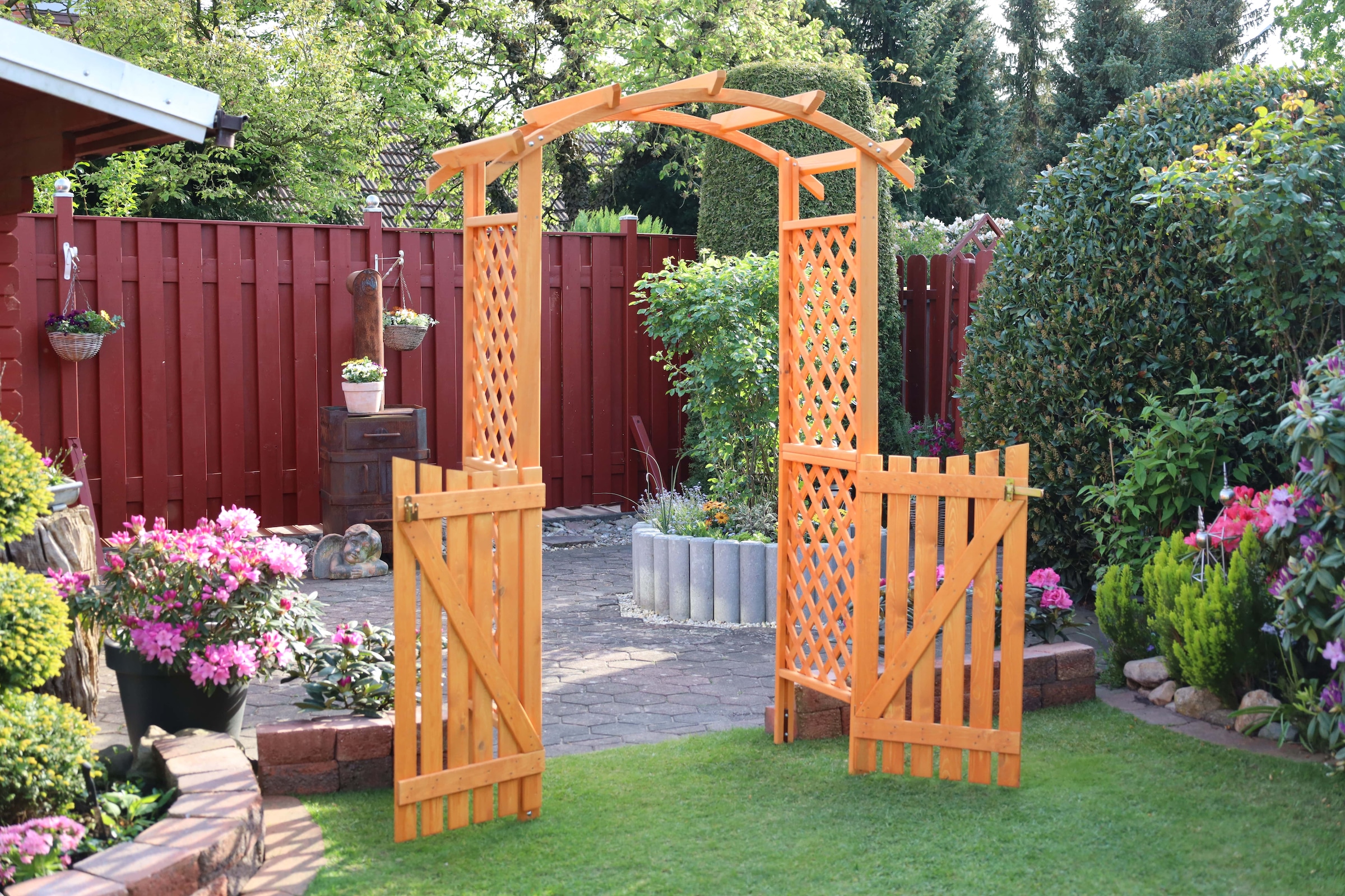 promadino Rosenbogen »Pergola Diana«, BxTxH: 132x70x206 cm, mit Türen