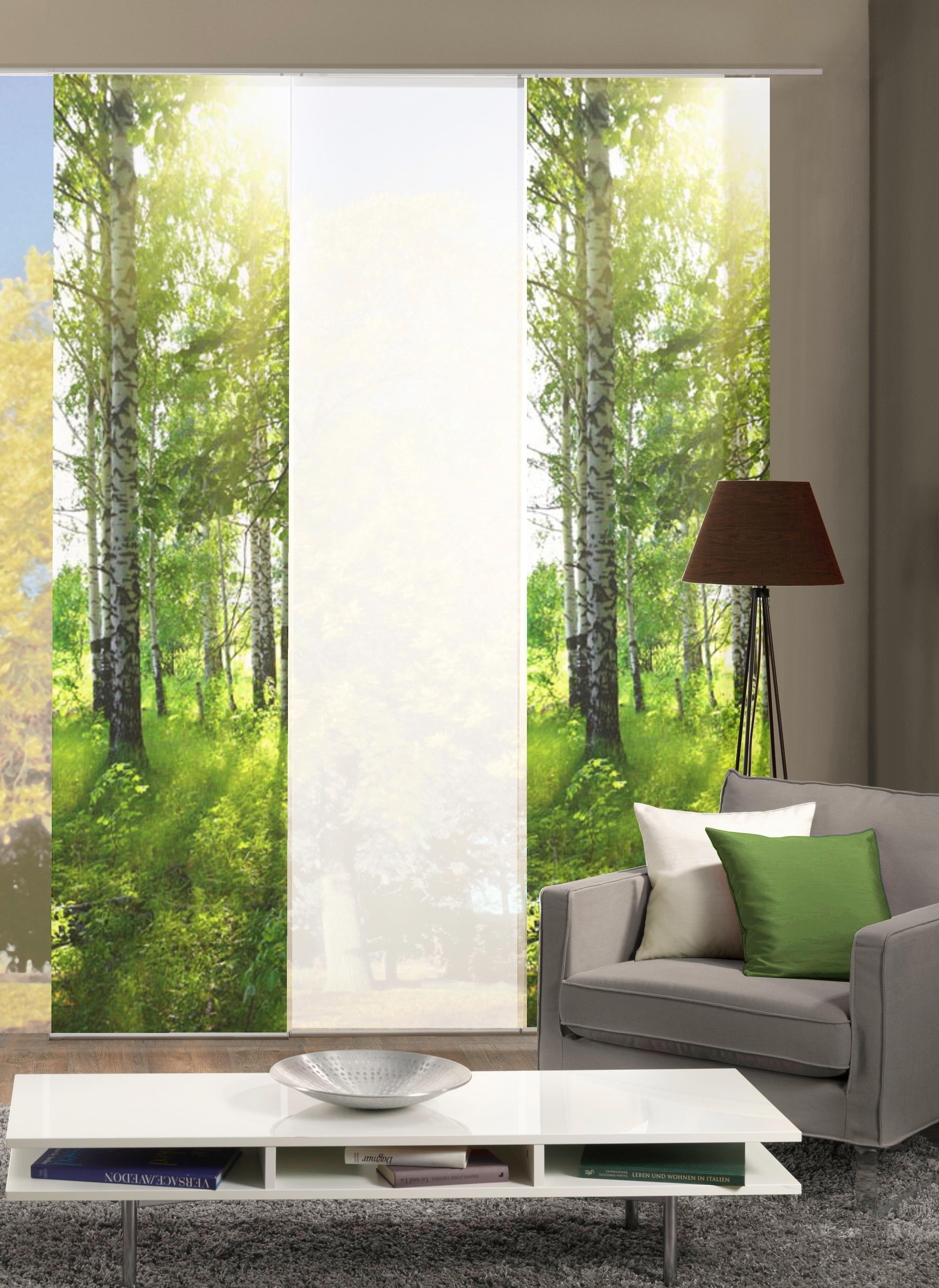 HOME WOHNIDEEN Schiebegardine »GALWAY« Klettband 3 Stk. tlg. HxB: 245x60, i günstig online kaufen