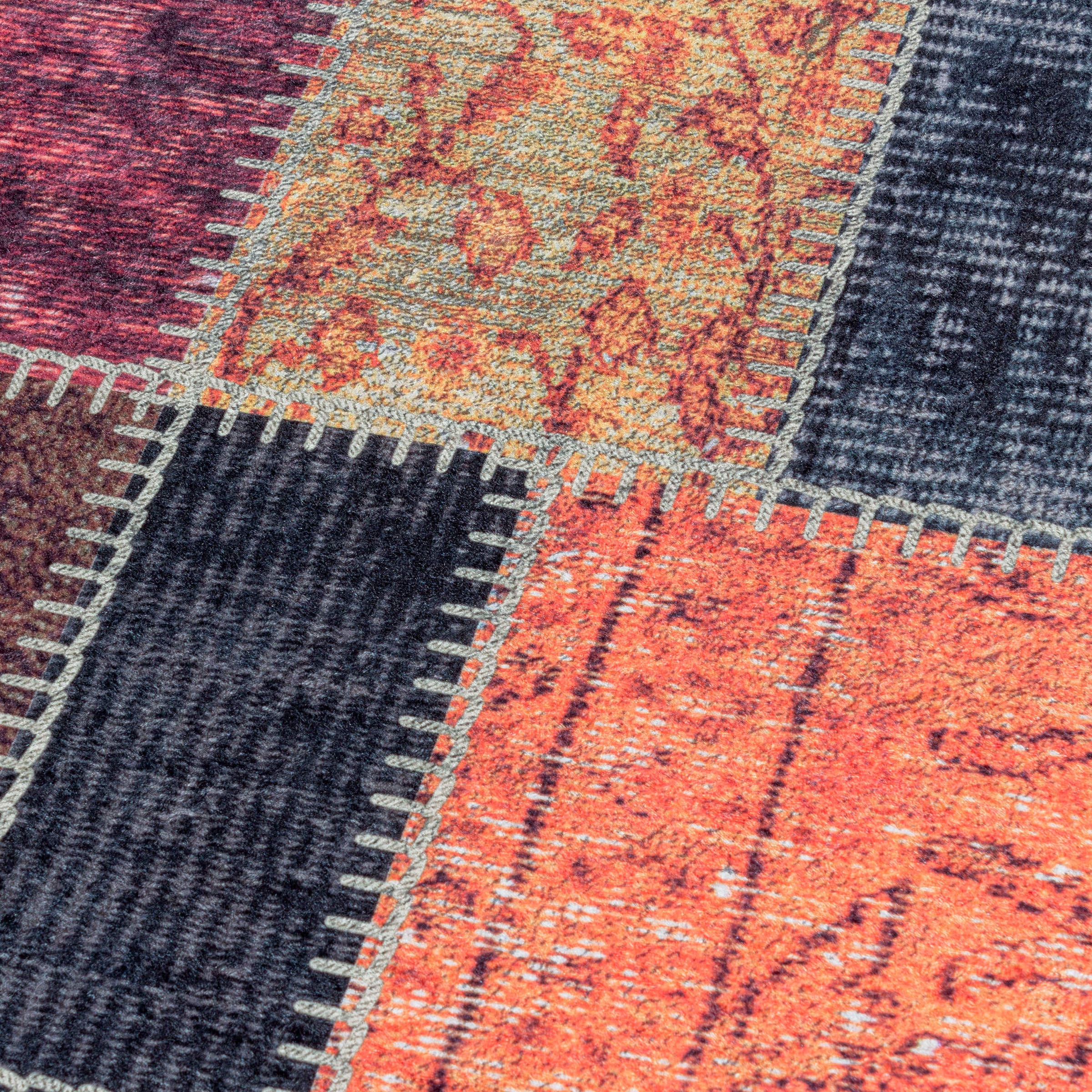 Ayyildiz Teppiche Teppich »FIESTA 4302«, rechteckig, 6 mm Höhe, Läufer, pflegeleichter Kurflorteppich, moderne Patchwork, Optik