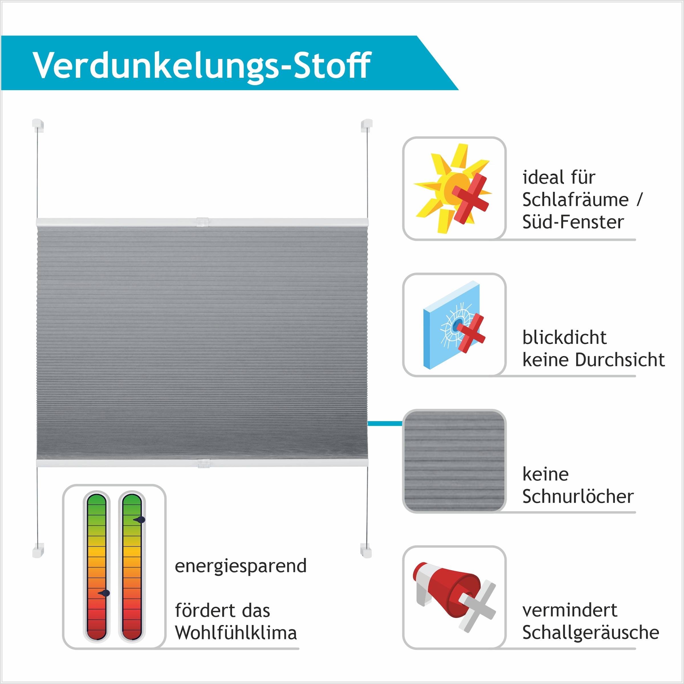 Good Life Wabenplissee »Aris«, verdunkelnd, energiesparend, ohne Bohren, verspannt, Klemmfix - ohne Bohren, verdunkelnd