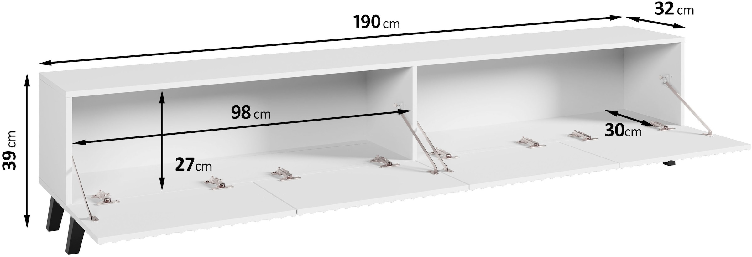 INOSIGN Lowboard »PHUKET«, TV-Board mit Strukturfront, Breite ca. 190 cm