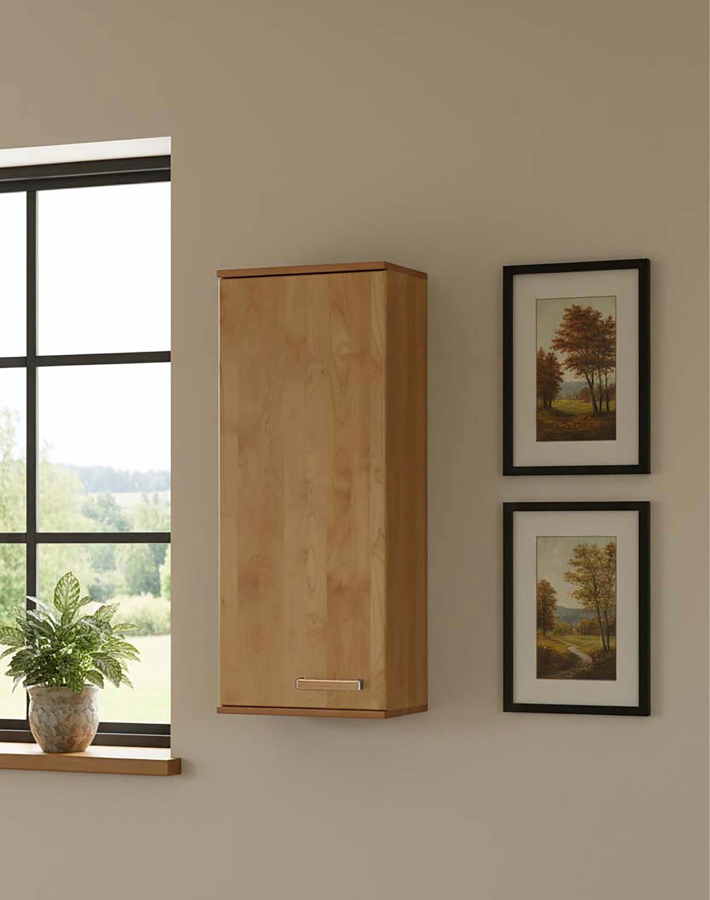 WIEMANN Hängeschrank »Lausanne, Wandschrank, Wandregal, teilmassiv Erle« 40 x 123 x 30 cm (B/H/T), MADE IN GERMANY,  Front aus Massivholz, Türanschlag links