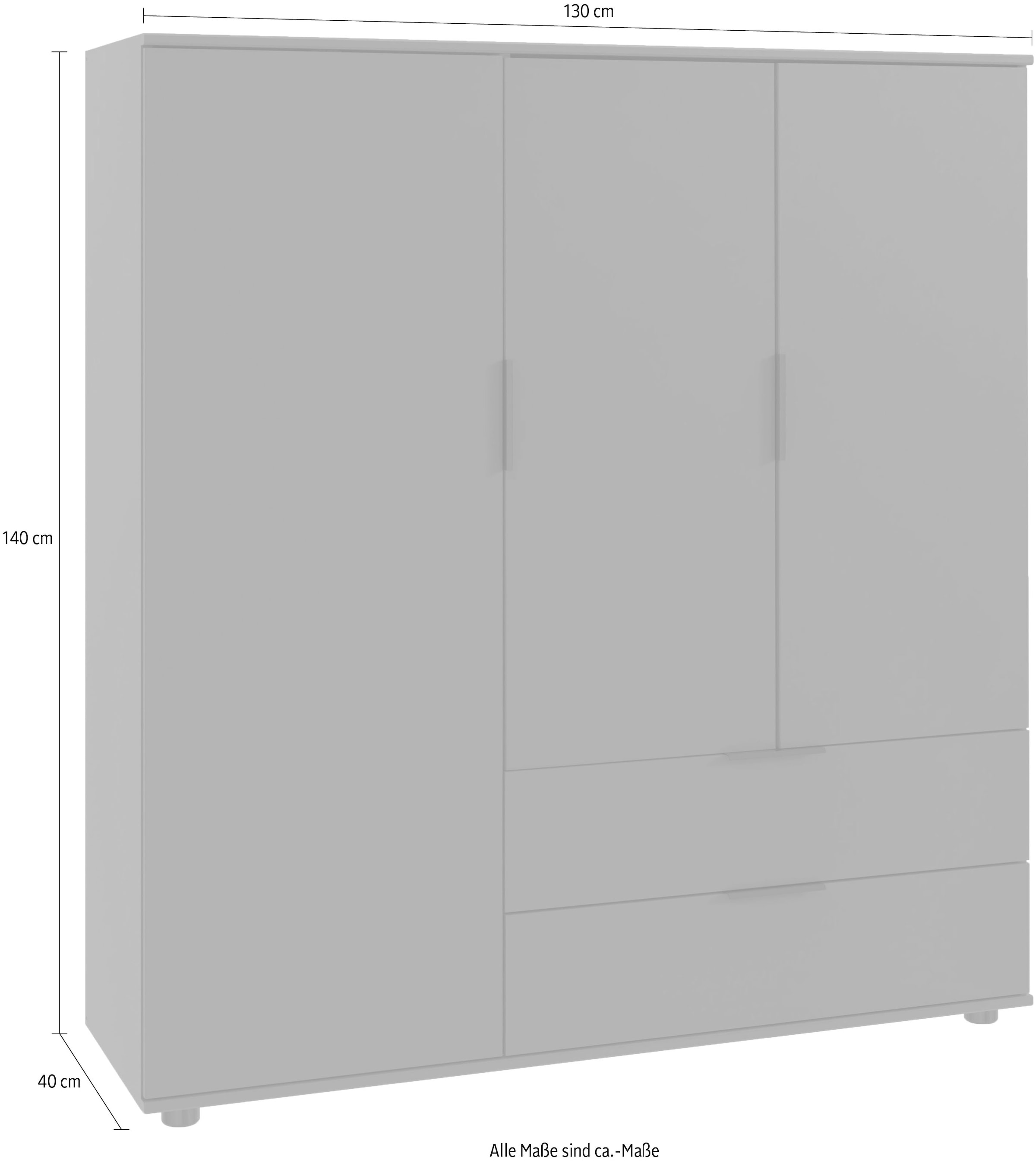 Wimex Wäscheschrank »Easy Plus Kleiderschrank Garderobe 2 Schubladen, 81 oder 130cm breit«, in verschiedenen Farben, moderne Optik mit schwarzen Metallgriffen