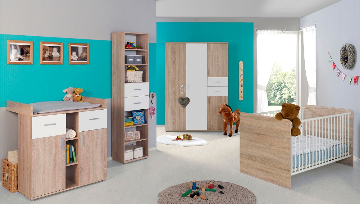 BMG Möbel Kinderkleiderschrank »Kleiderschrank »Maxim« 4-türig«, Kleiderschrank, in 2 Breiten