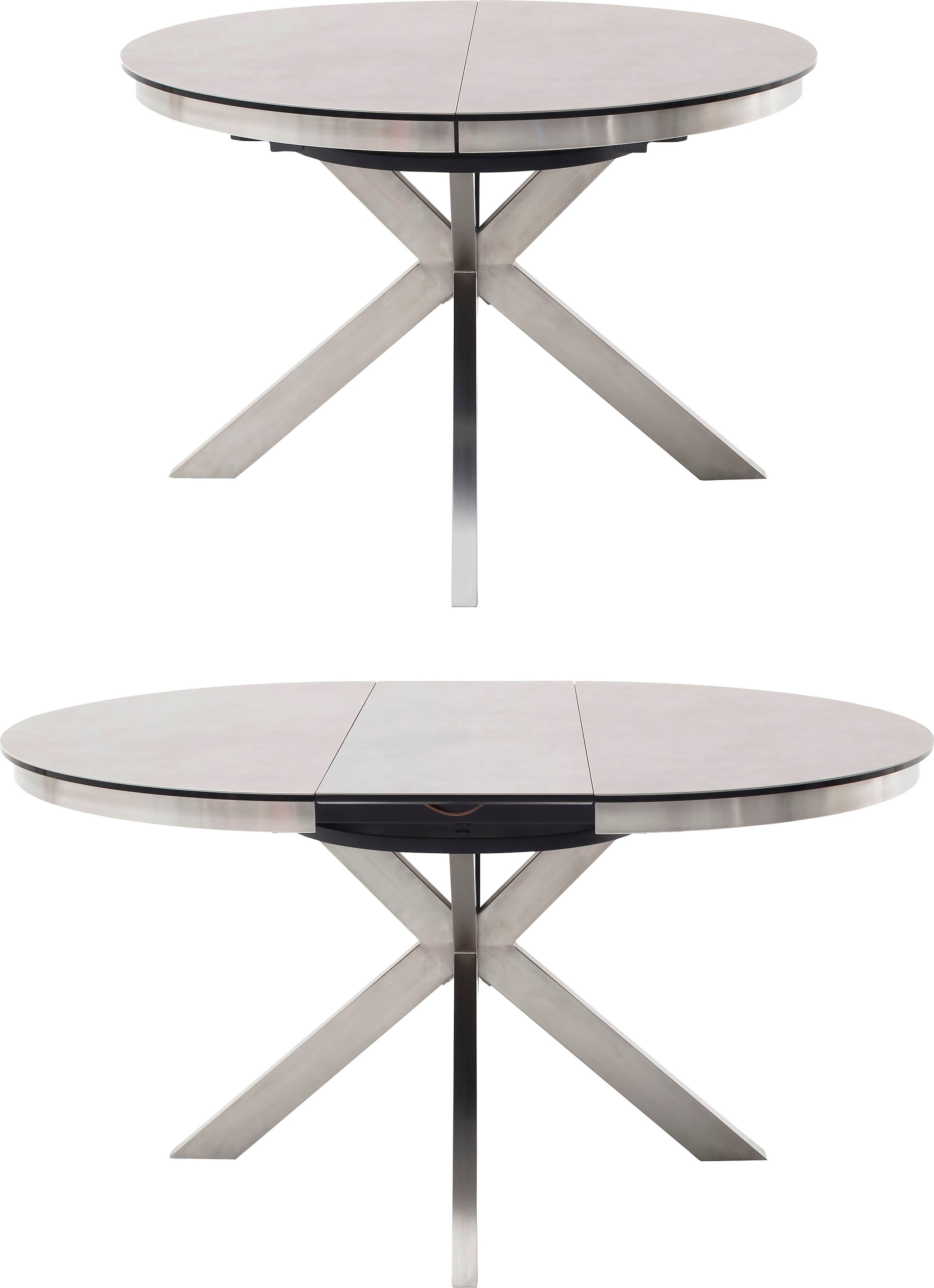 MCA furniture Esstisch »Winnipeg«, Tisch rund ausziehbar, Glas Keramik mit Synchronauszug