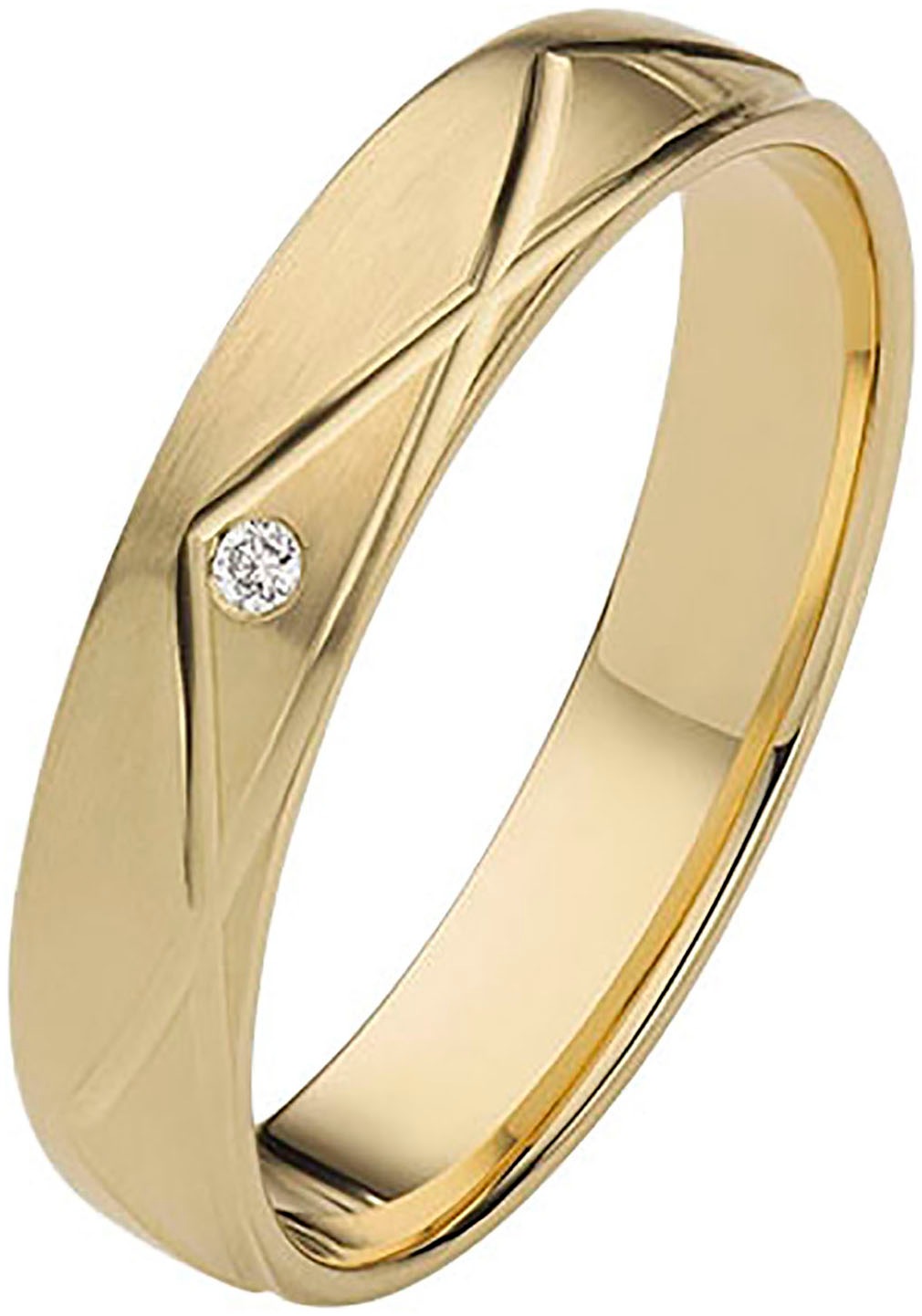 Firetti Trauring »Schmuck Geschenk Gold 375 Hochzeit Ehering "LIEBE"«, Made in Germany - wahlweise mit oder ohne Brillant