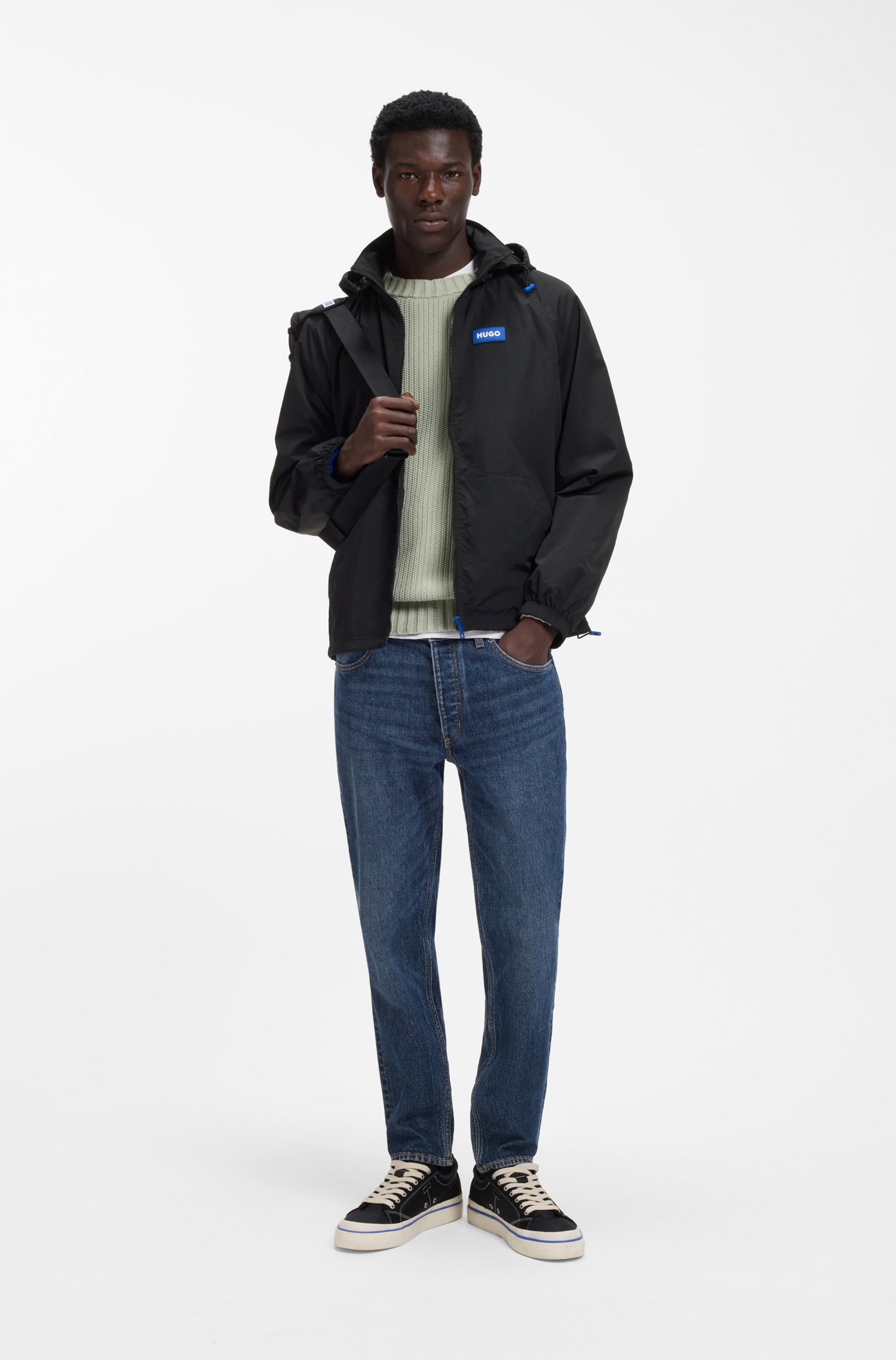 HUGO Windbreaker »Bento2611« mit Kapuze abnehmbare Kapuze, Regular Fit, wasserabweisend