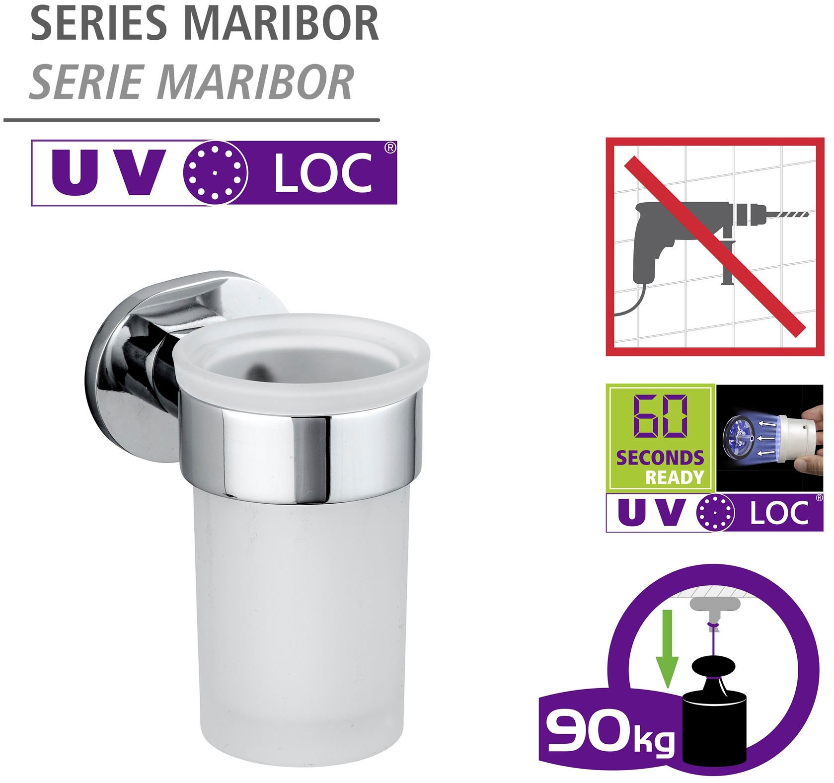 WENKO Zahnputzbecher »UV-Loc® Maribor«, befestigen ohne Bohren mit  innovativem Klebesystem online bestellen