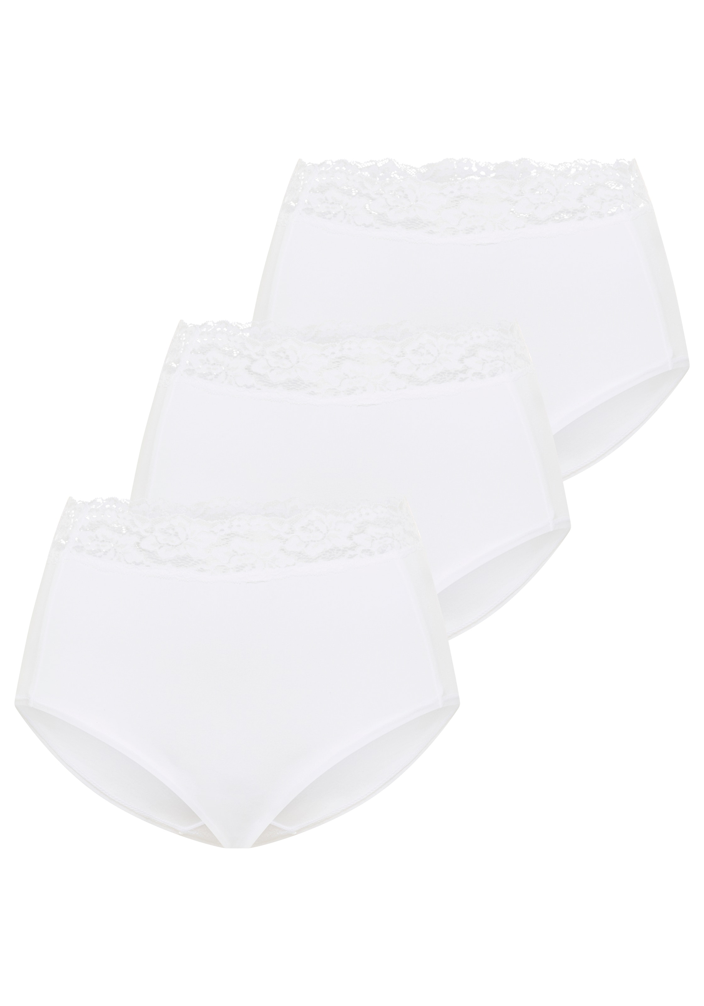 YSABEL MORA Shapingslip 3er Pack,  Baumwollmix, elastisch, leichter Shape-Effekt, Spitze