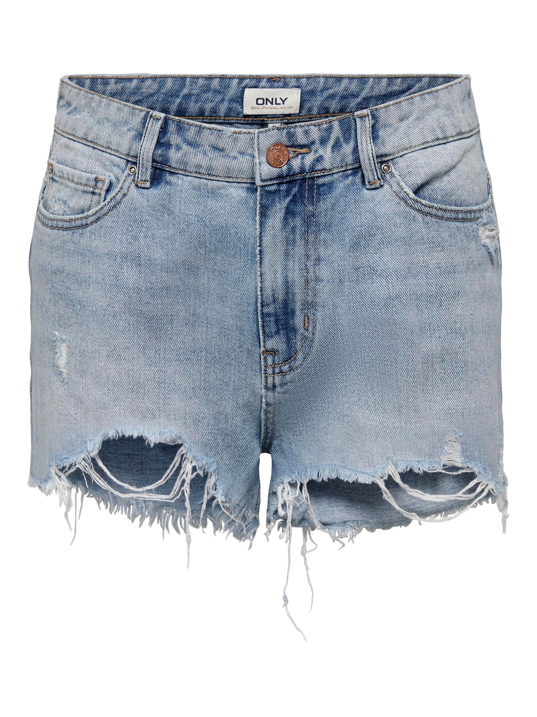 ONLY Jeanshotpants »ONLPACY HW DNM SHORTS NOOS«, mit Destroyed Effekt