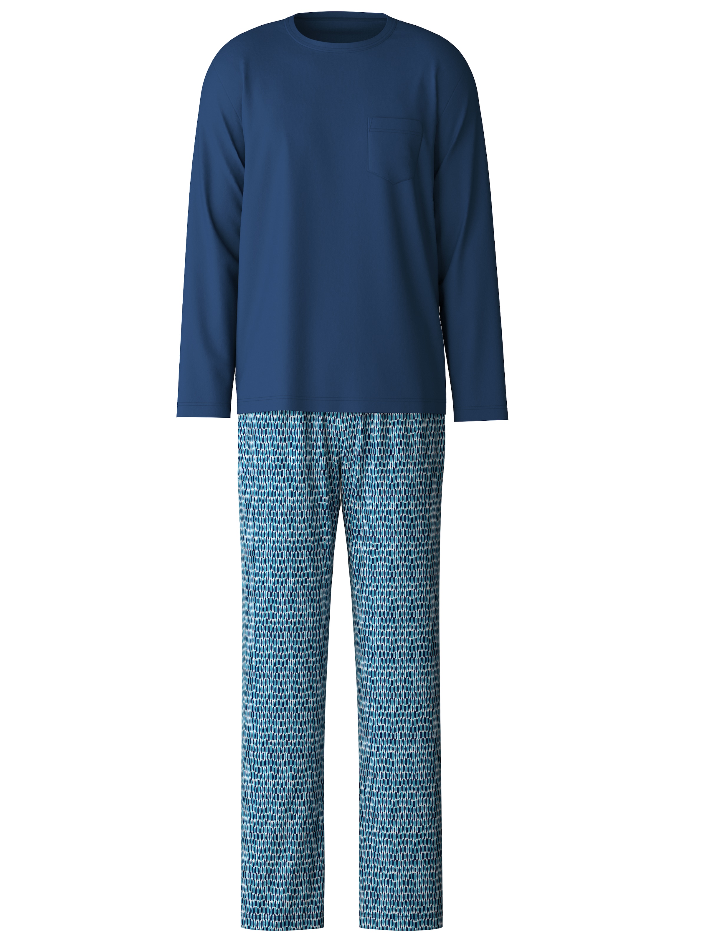 CALIDA Schlafanzug »Relax Imprint«, (2 tlg.), Langarm-Shirt & Hose mit geradem Bein