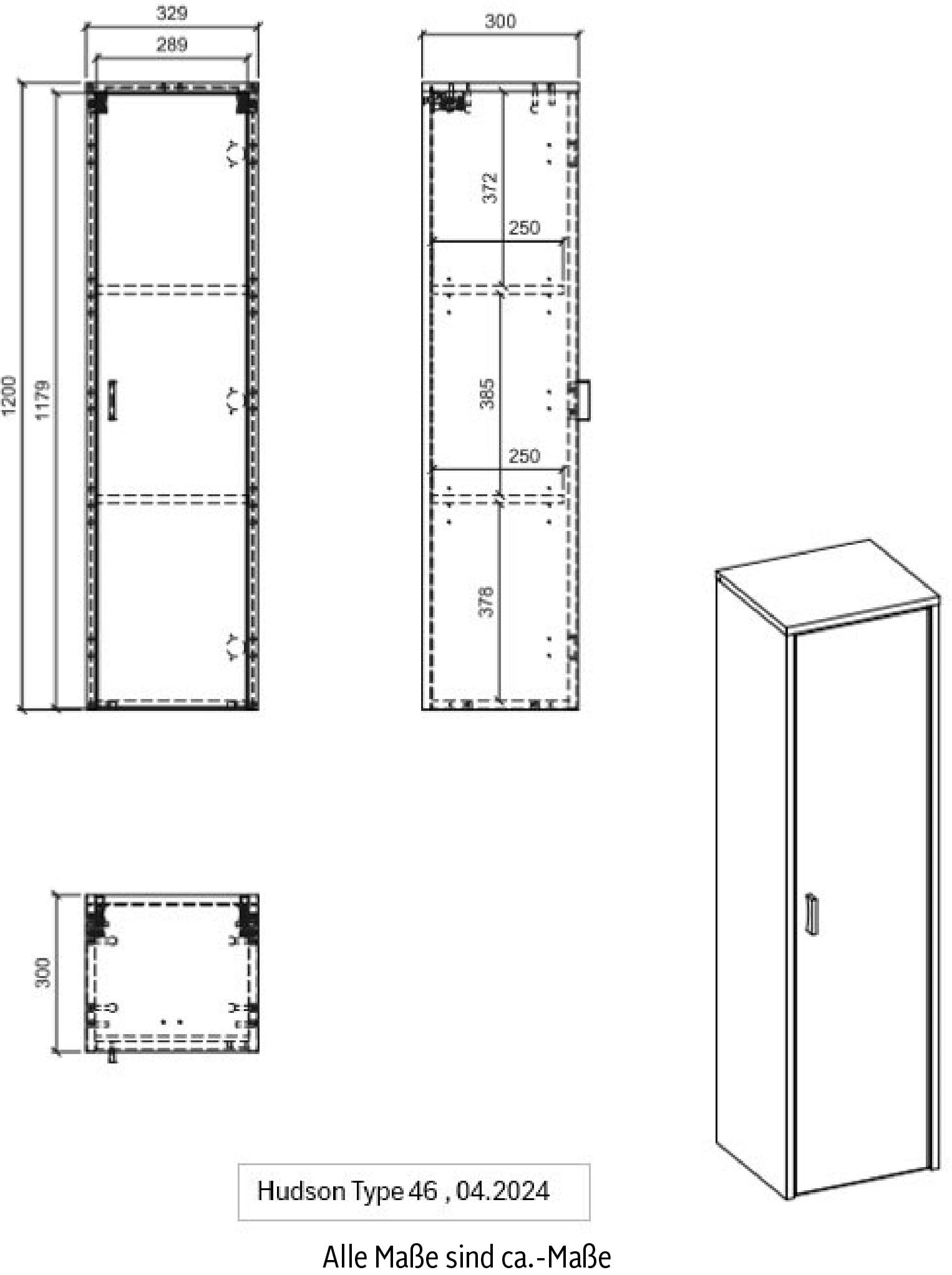 INOSIGN Hängeschrank »Hudson«, in moderner Trendfarbe, Griffe aus Metall (Schwarz), Höhe 120 cm
