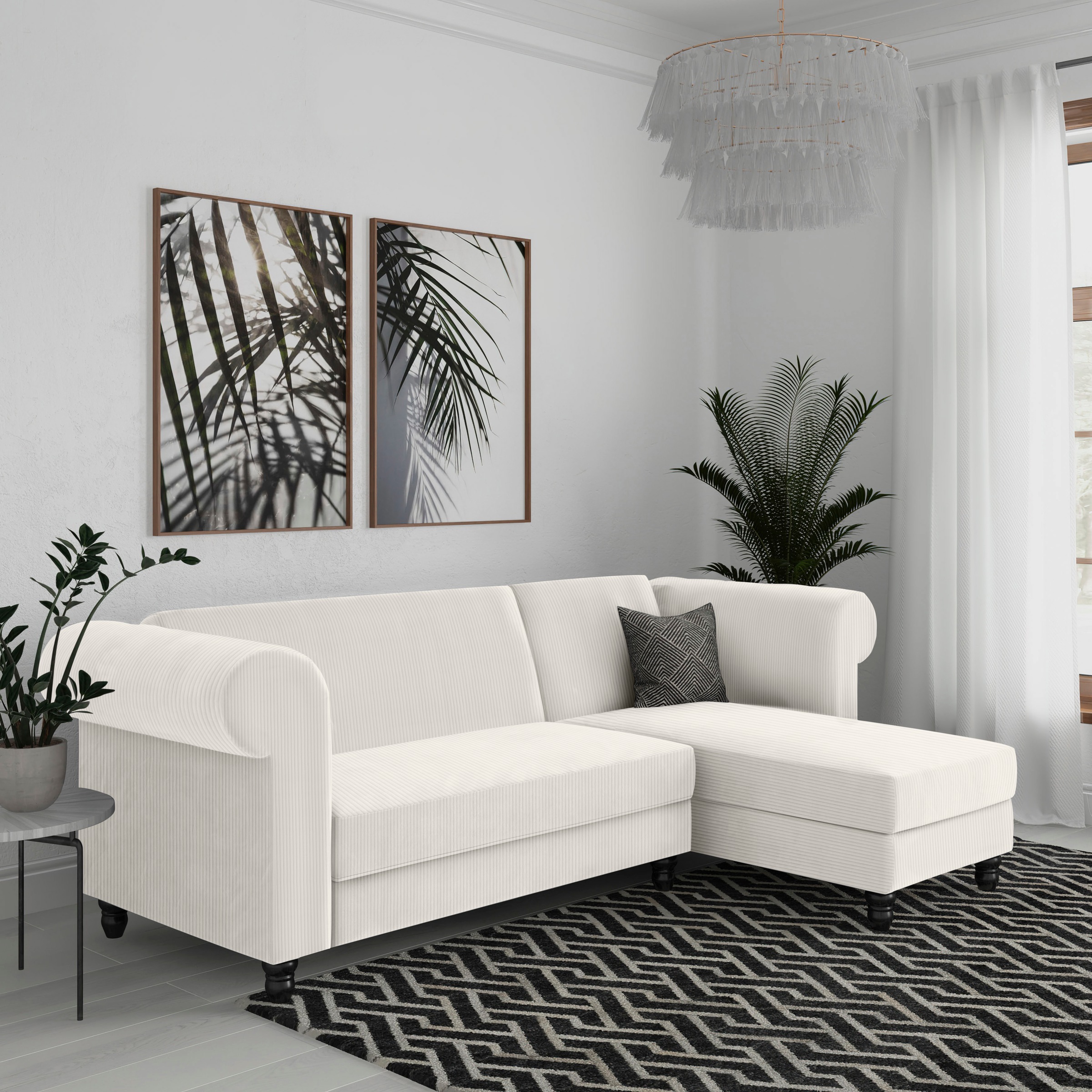 Dorel Home Ecksofa »Felix II, L-Form, Schlafsofa 241cm (Liegefl. 108/195 cm),«, verstellb. Rückenlehne, Recamiere wechselbar, Cord
